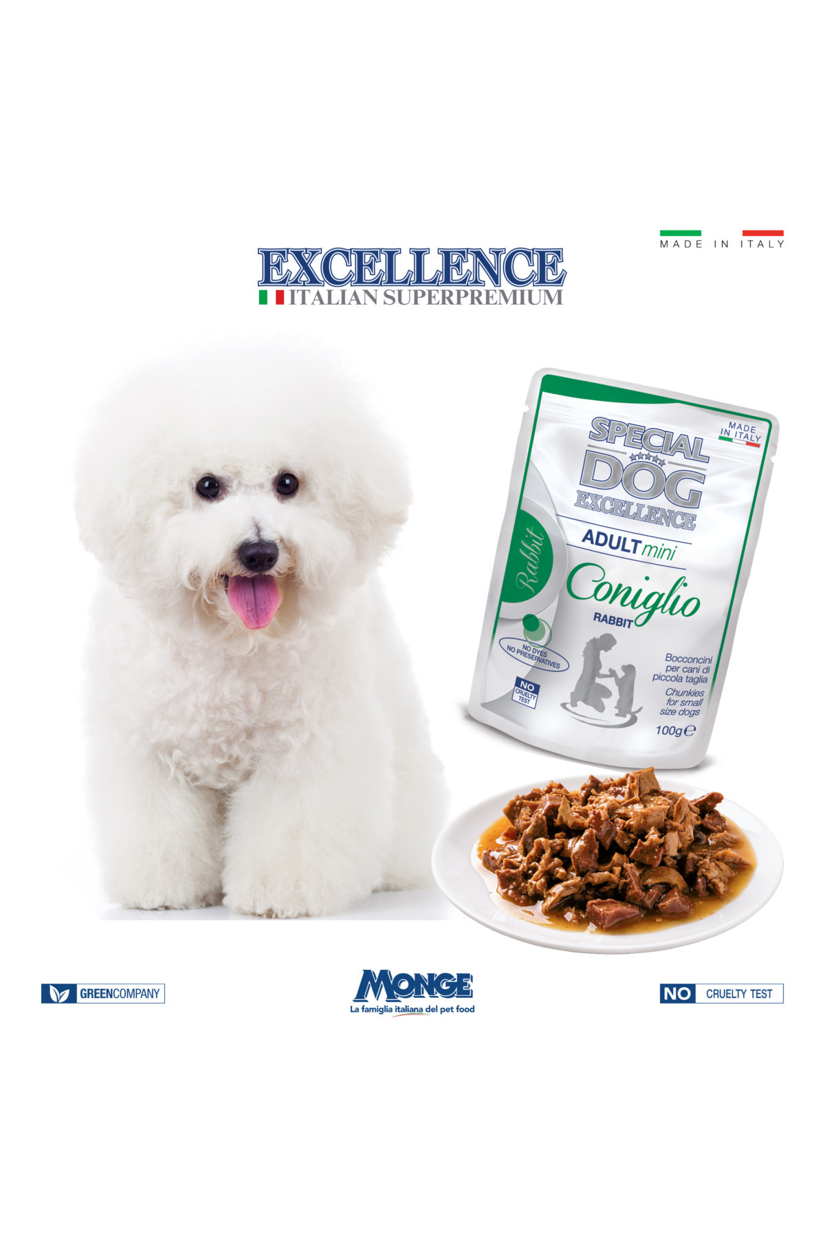 Monge-Dog Wet Food - Pouches Adult mini with rabbit - Special Dog Excellence by Monge 2