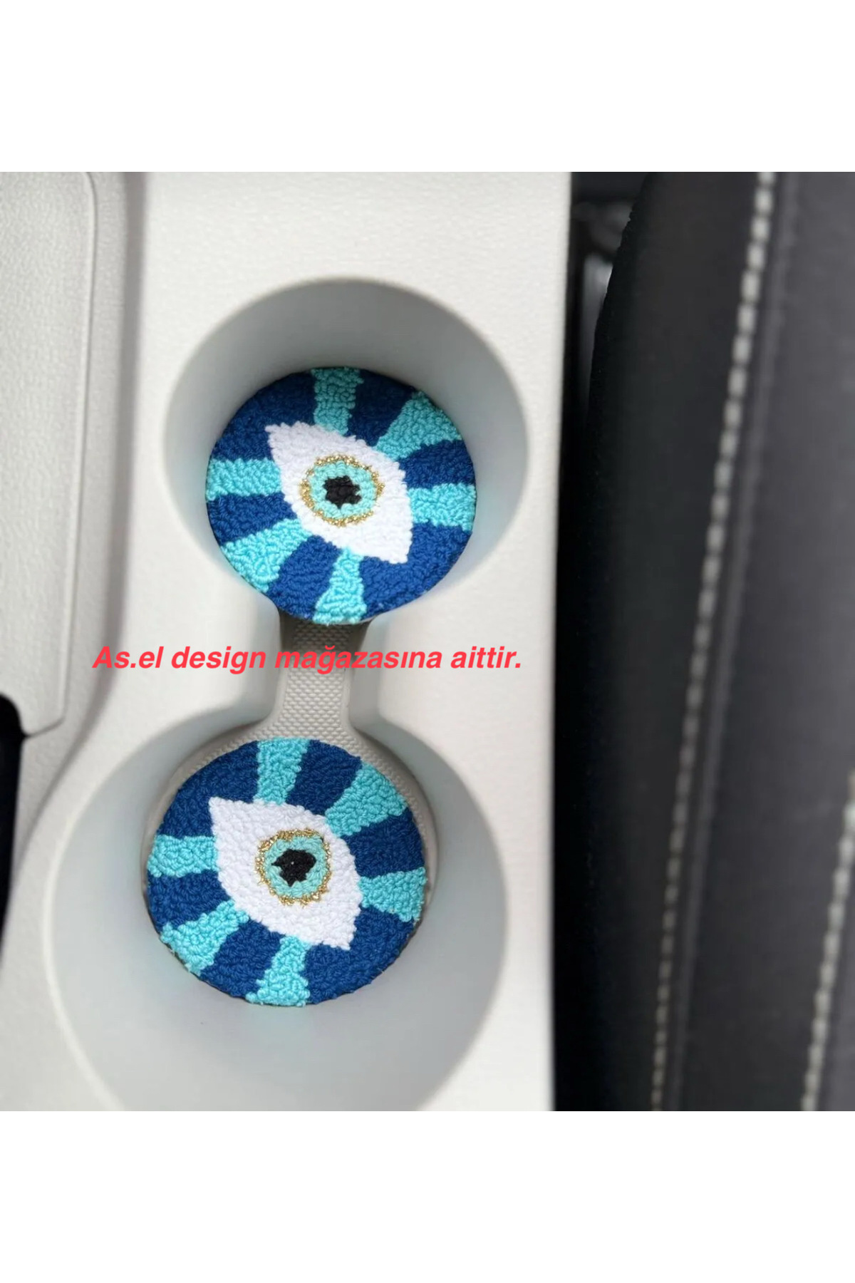 AKBAŞ DESİGN Punch Nakışı 2li Araba Bardak Altlığı / Car Coaster