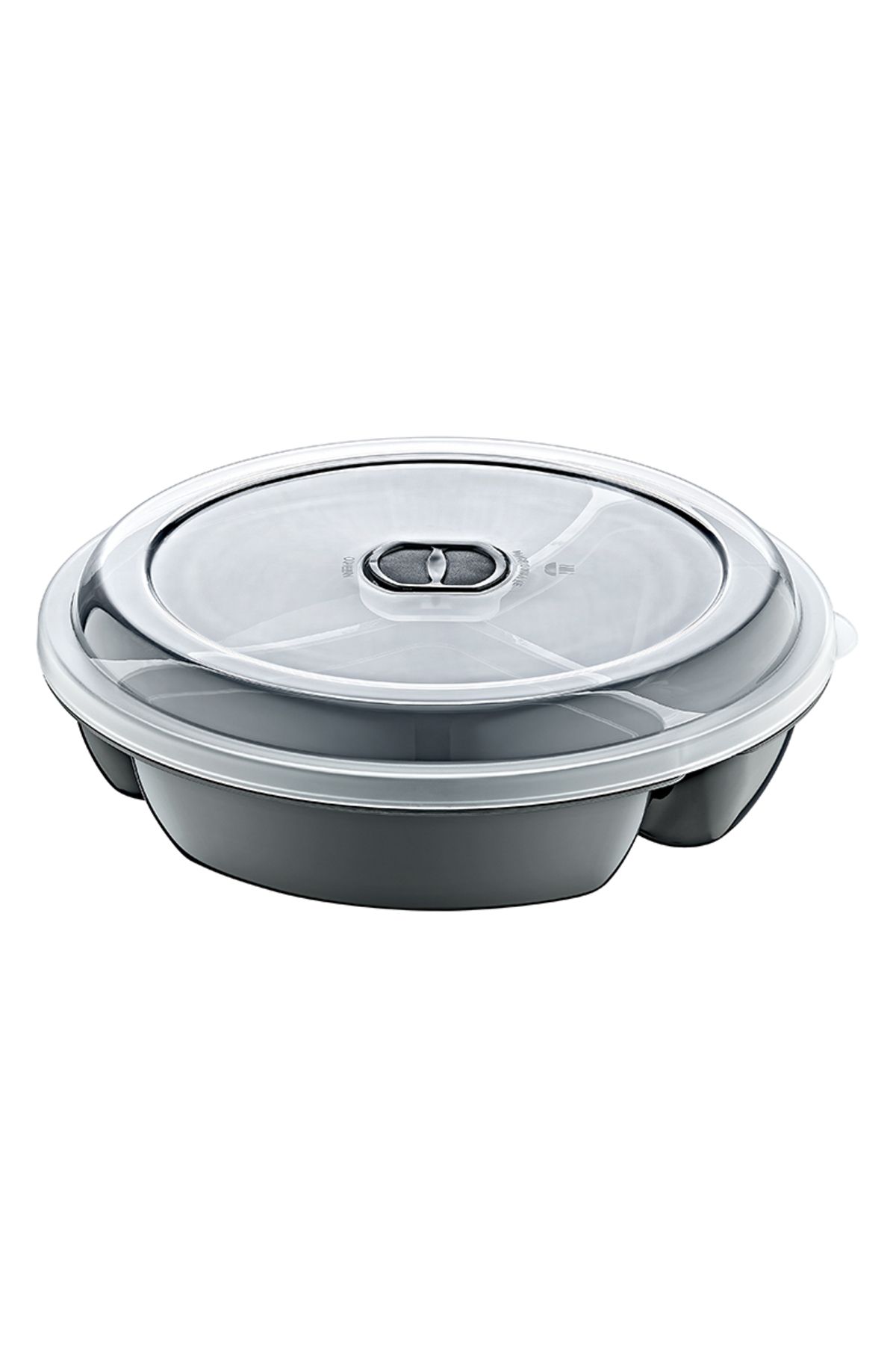 HOBBY LİFE-3 Compartment Microwave Storage Container with Lid, Nutrition Container 21 X 21 X 5 (H) cm 3