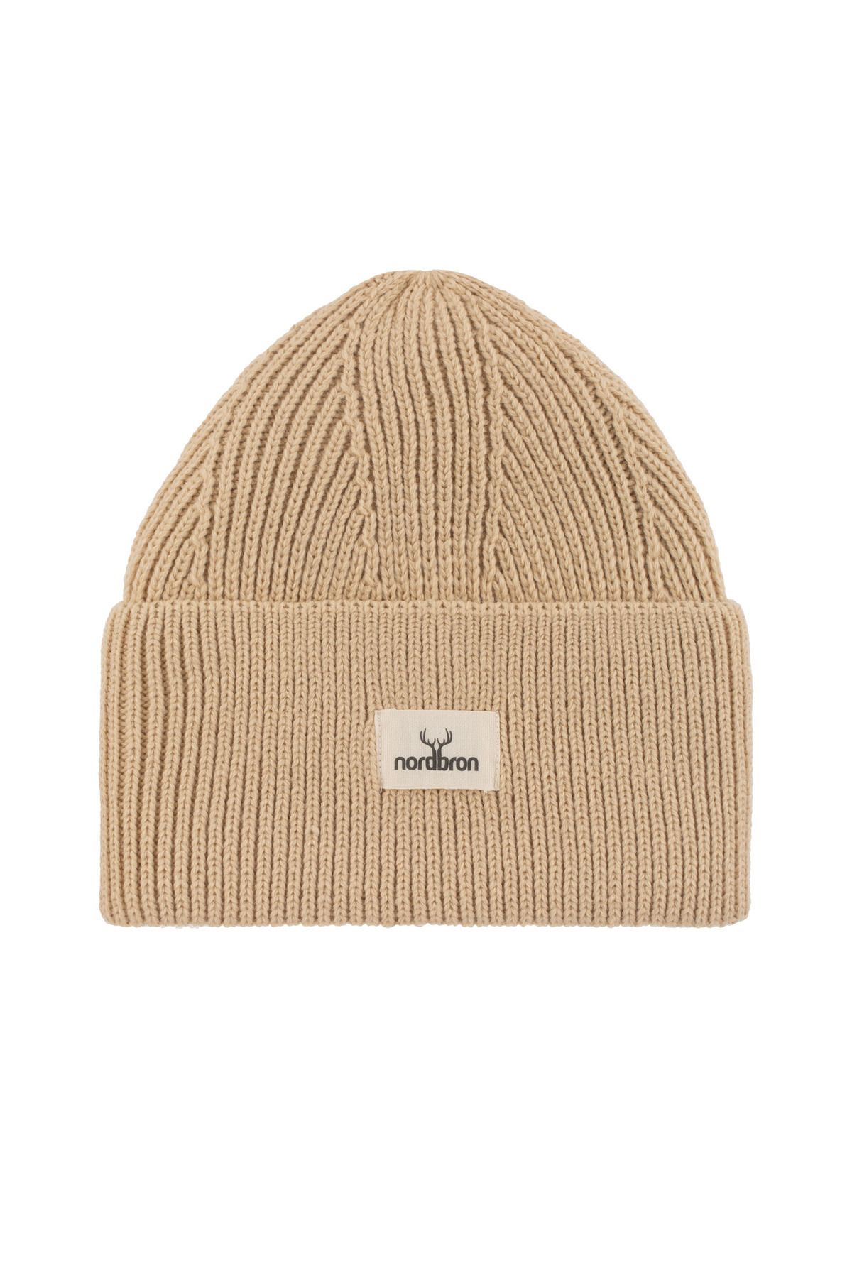 Nordbron-Stretchy and Soft Cream Unisex Knitwear - Double Layer, Patterned Beret Model 3
