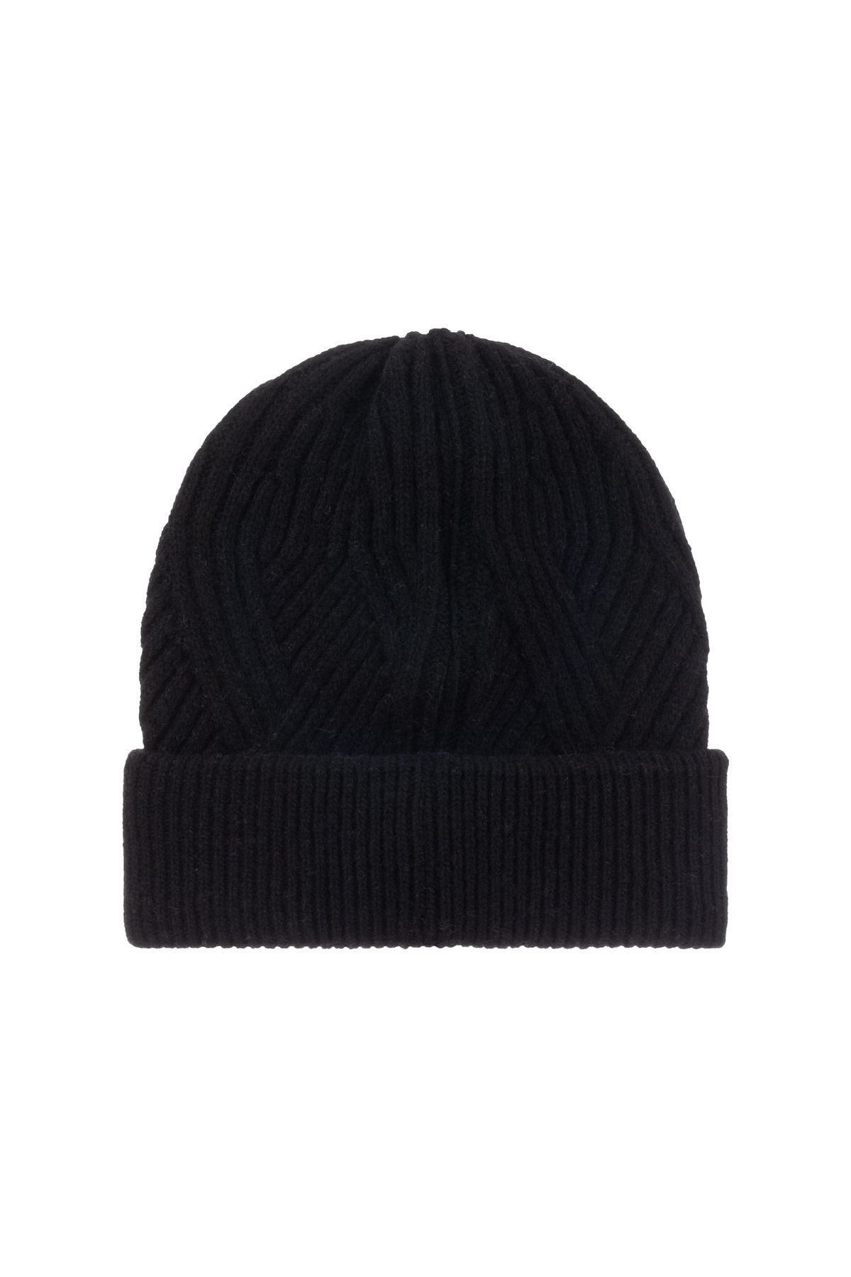 Nordbron-Men's Black Print Soft Knitwear - Beanie Textured, Stretchy and Double Fold Winter Tukerna 5
