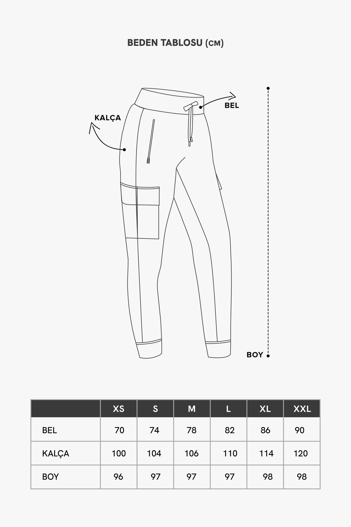 Los Ojos-Anthrazitfarbene Cargo-Jogginghose für Damen mit Taschen, elastischem Bund und Cargo-Beinen 8