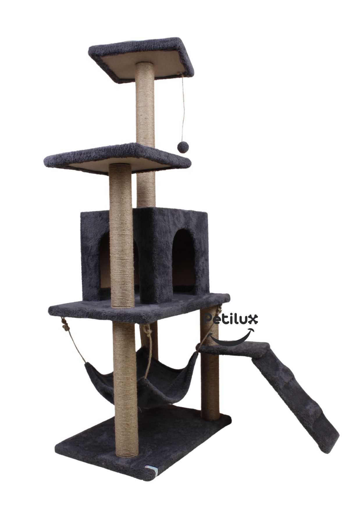 Petilux-Multi-Purpose Multi-Tier Cat Play & Activity House with Rest Hammock Nest Scratching Post 4