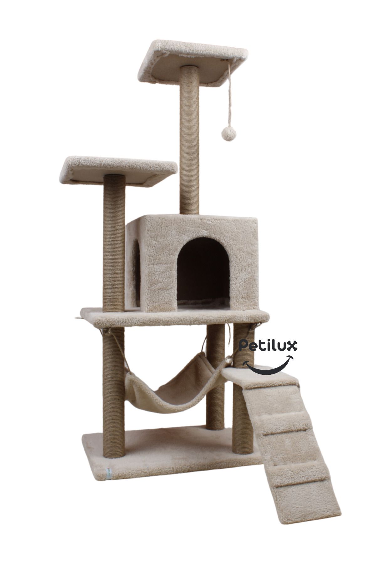 Petilux-Multi-Purpose Multi-Tier Cat Play & Activity House with Rest Hammock Nest Scratching Post 3