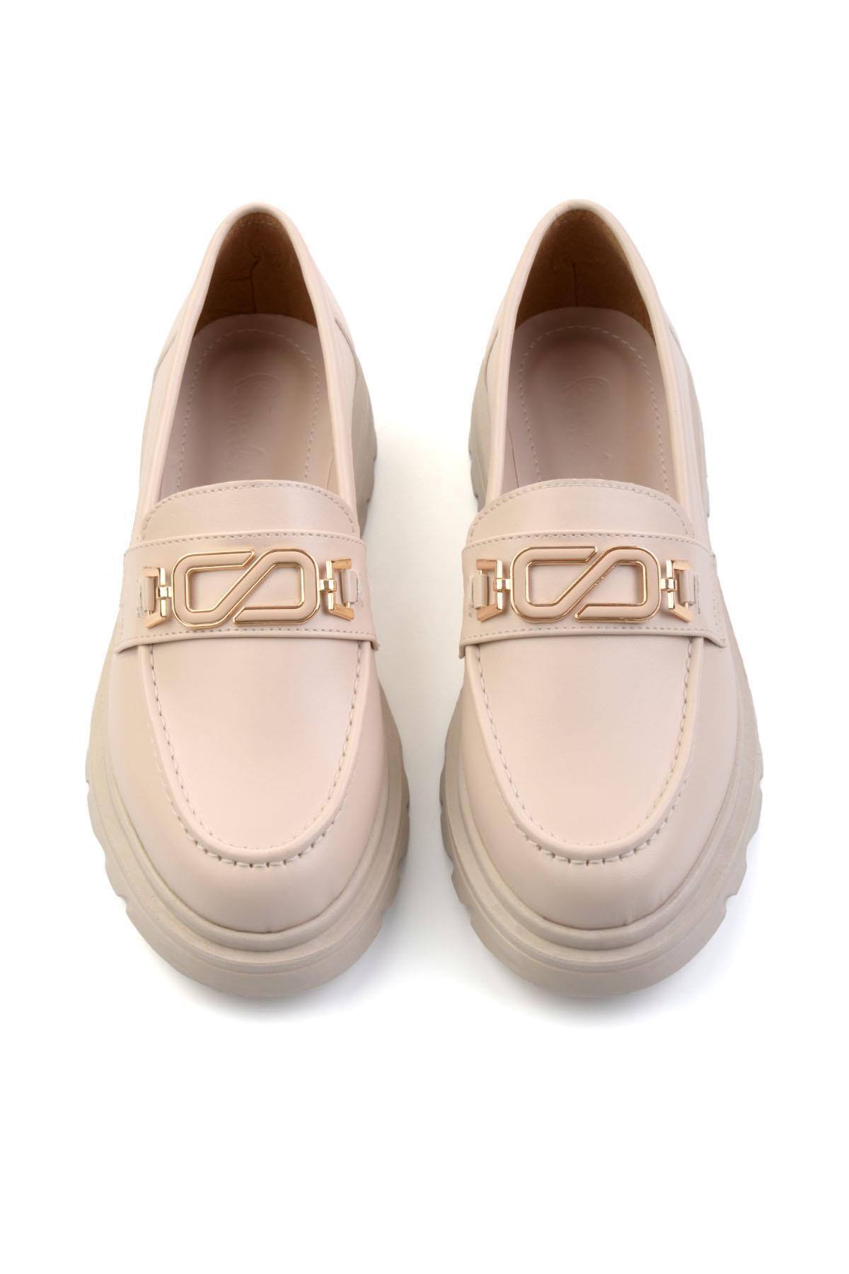 Bambi  Bej Kadın Loafer Ayakkabı K01997010609 - Görsel 2