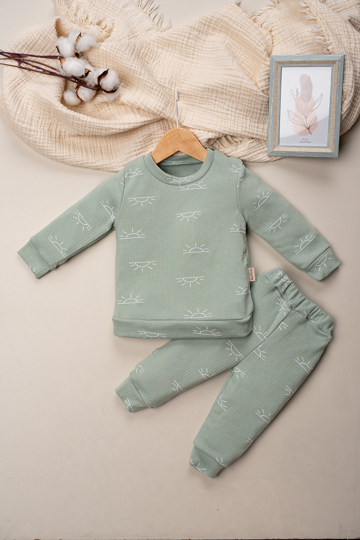 Mai Perla Alt Üst Güneş Desenli 2 li Bebek Takımı fotoğrafı 2 (önizleme)