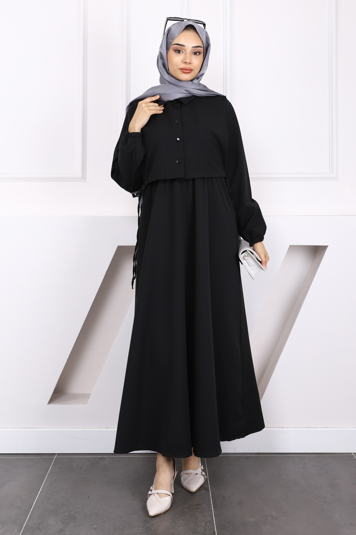 İmajButik-Set combinat rochie cămașă neagră 2