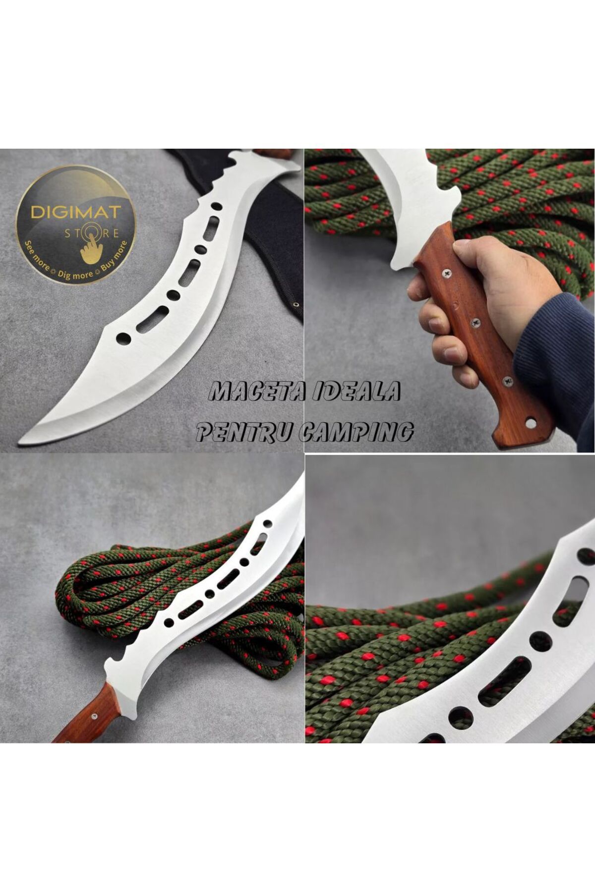 DIGIMAT STORE-ALLADIN DIGIMAT® machete, FULL TANG construction, BOWIE blade, long and sharp blade, 42 cm 6