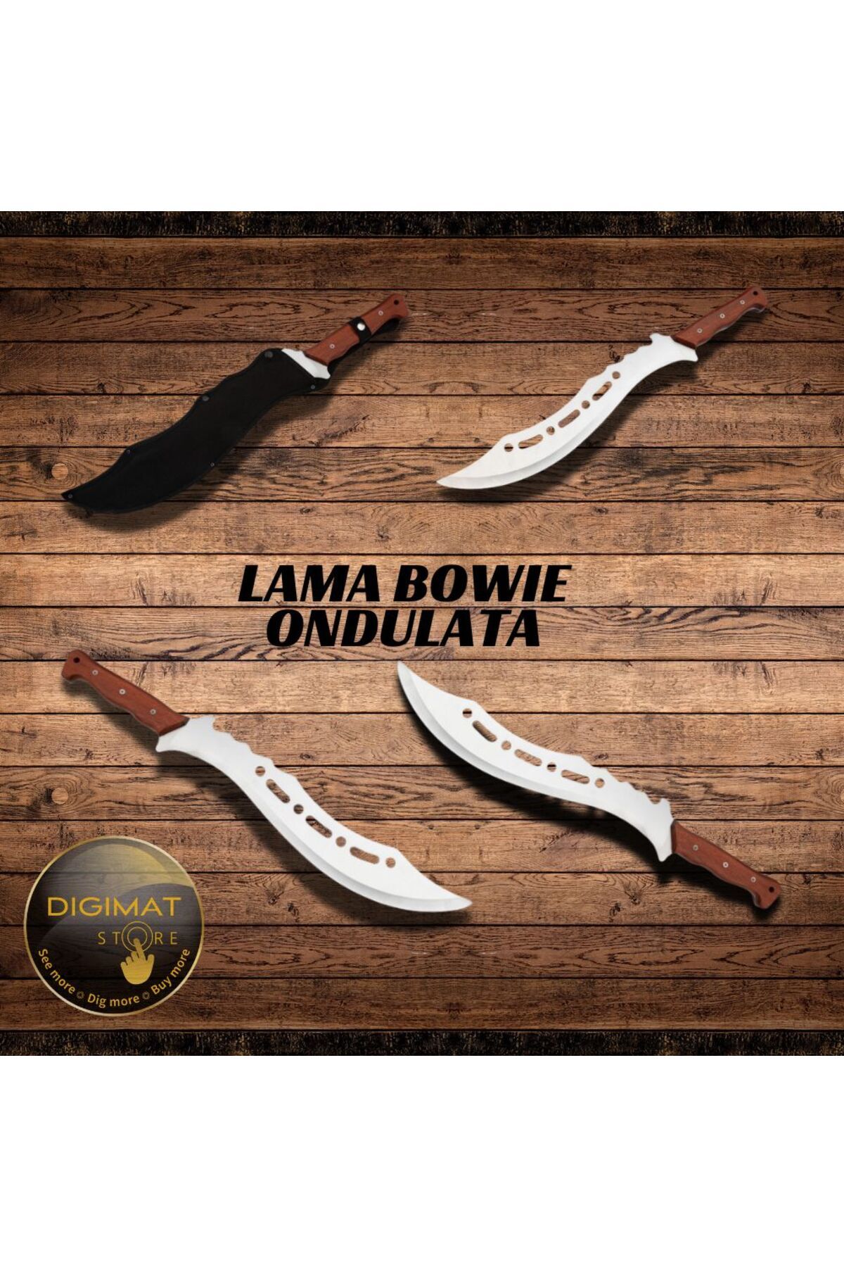 DIGIMAT STORE-ALLADIN DIGIMAT® machete, FULL TANG construction, BOWIE blade, long and sharp blade, 42 cm 5