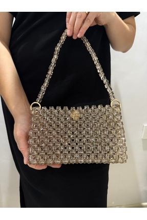 inci çanta Vizon Kristal Boncuk Çanta Abiye Çanta Davet Çantası Omuz Çantası ...