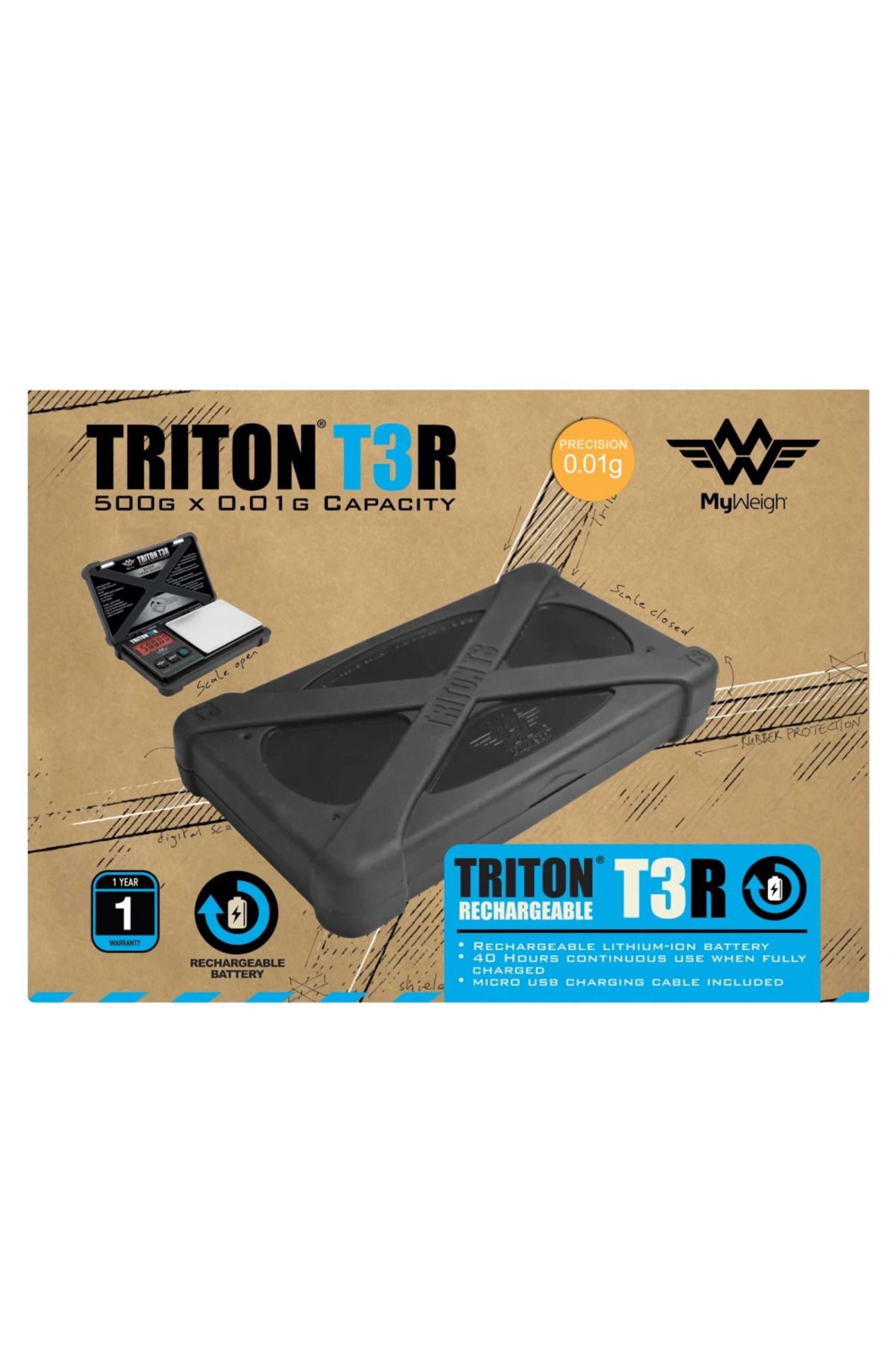 MyWeigh-Cantar Anti-soc Triton T3R tehnologie IPS 0.01-500g USB-C inclus 6