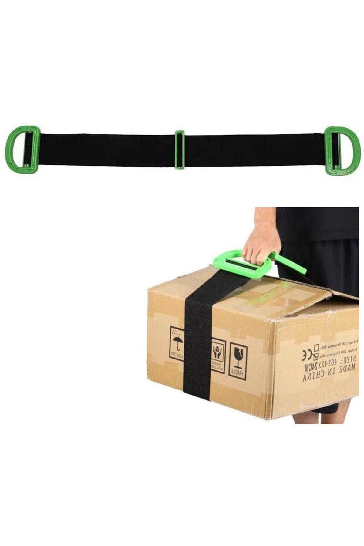 Flippy-Elastic Strap, Flippy, Maximum Length 1.7 m, Support 100 kg, Black/Green 2