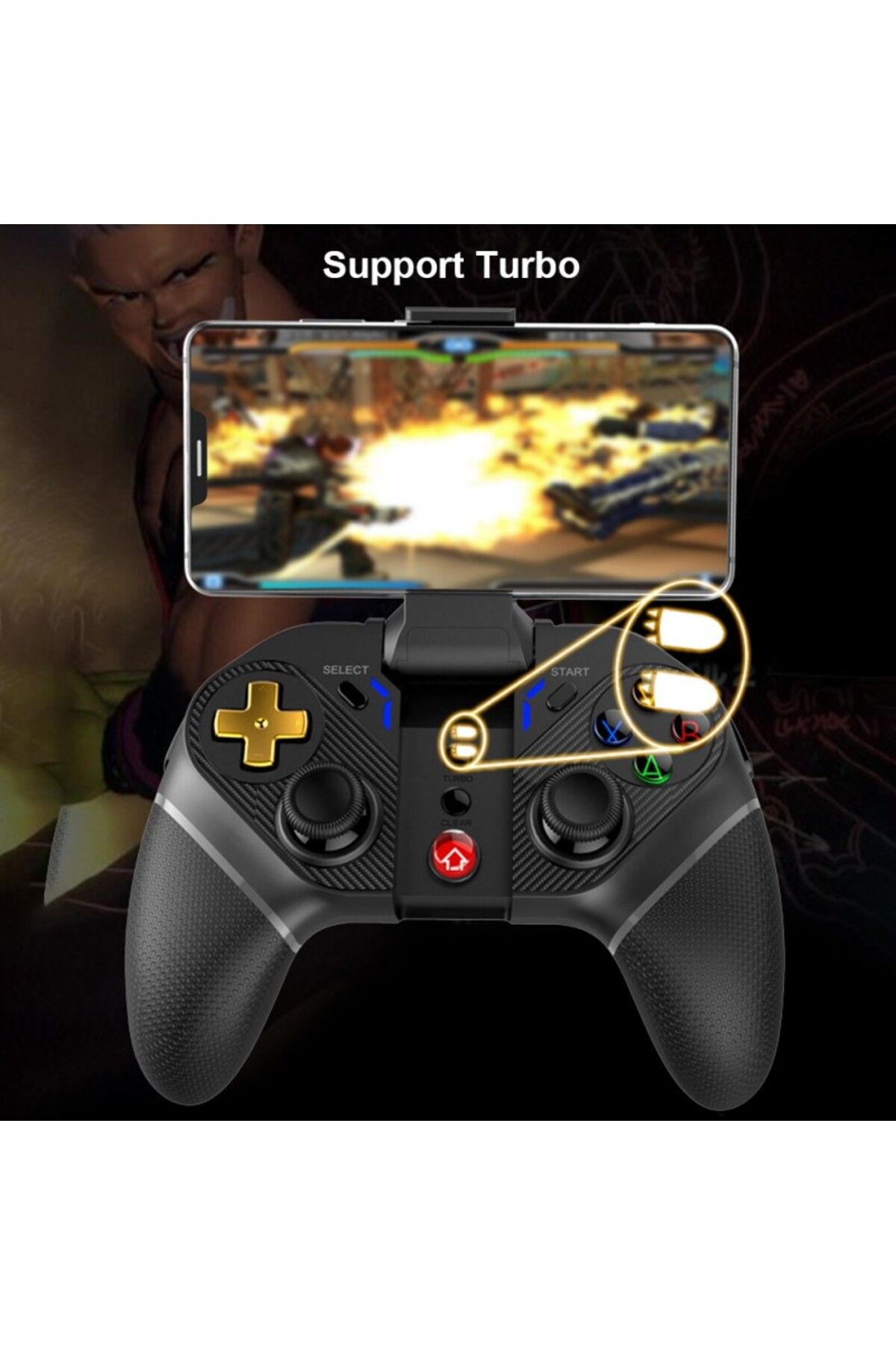 ipega-Gamepad controller Wireless Gold Warrior 2.4G, Android and IOS, 6 inch Smartphone support 6