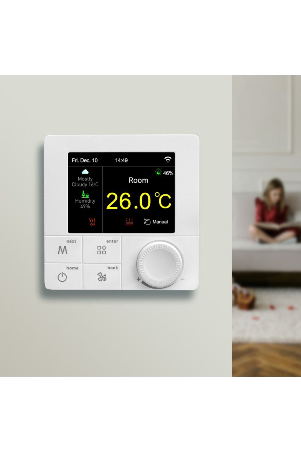BeOk-Termostat digital Wifi, programabil, ecran LCD, control vocal, Android, smartphone iOS, alb 3