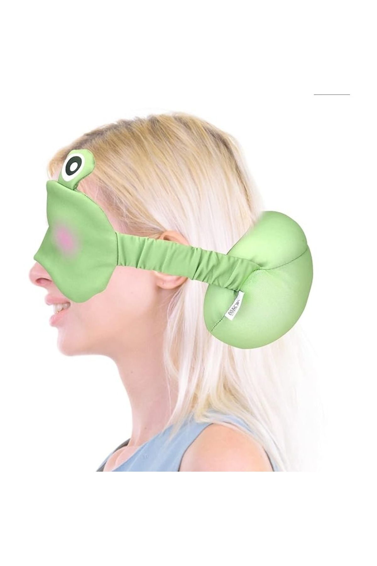 FEN-2-in-1 Sleeping Mask with Headrest, Memory Foam and Cotton, Frog Model, Green 3