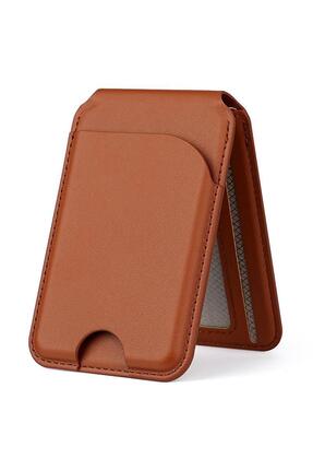 Alstrap iPhone 11 12 13 14 15 16 Uyumlu Katlanabilir Manyetik Pu Deri Kartlık...