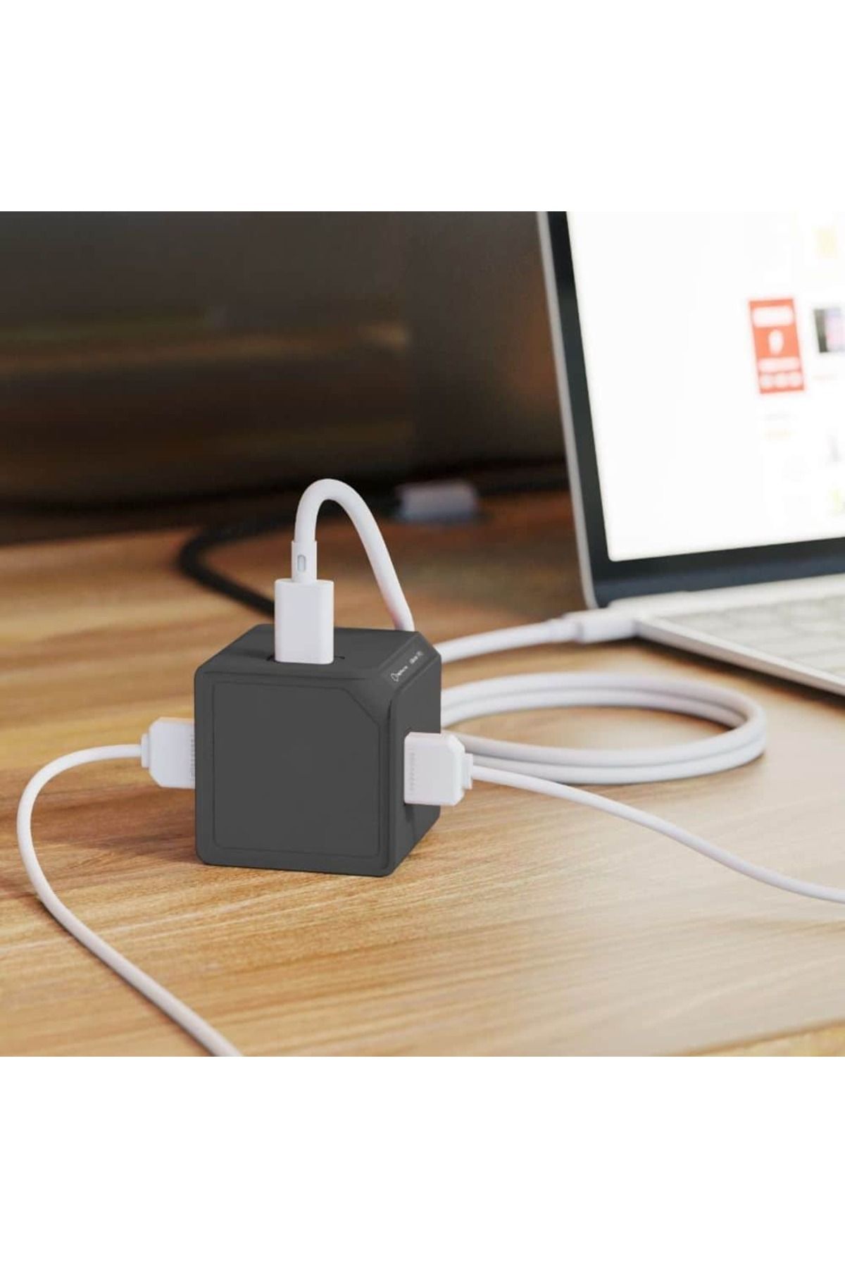 Allocacoc-USB charger, Cube Extended by Allocacoc, 4xUSB, 1.5m, gray 4