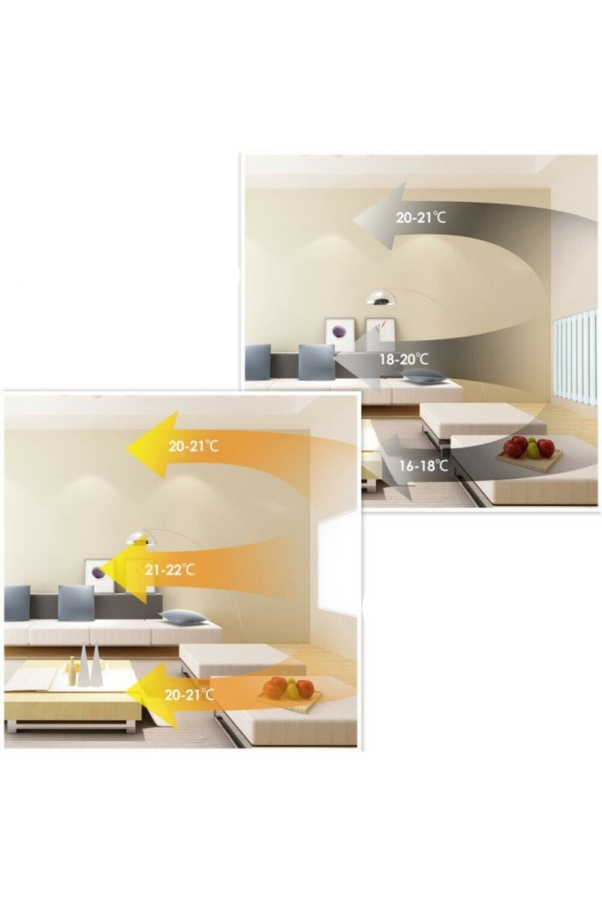 Home-Panou infraroșu Wi-Fi de 350 W, control prin smartphone, termostat electronic, telecomandă inclusă 9