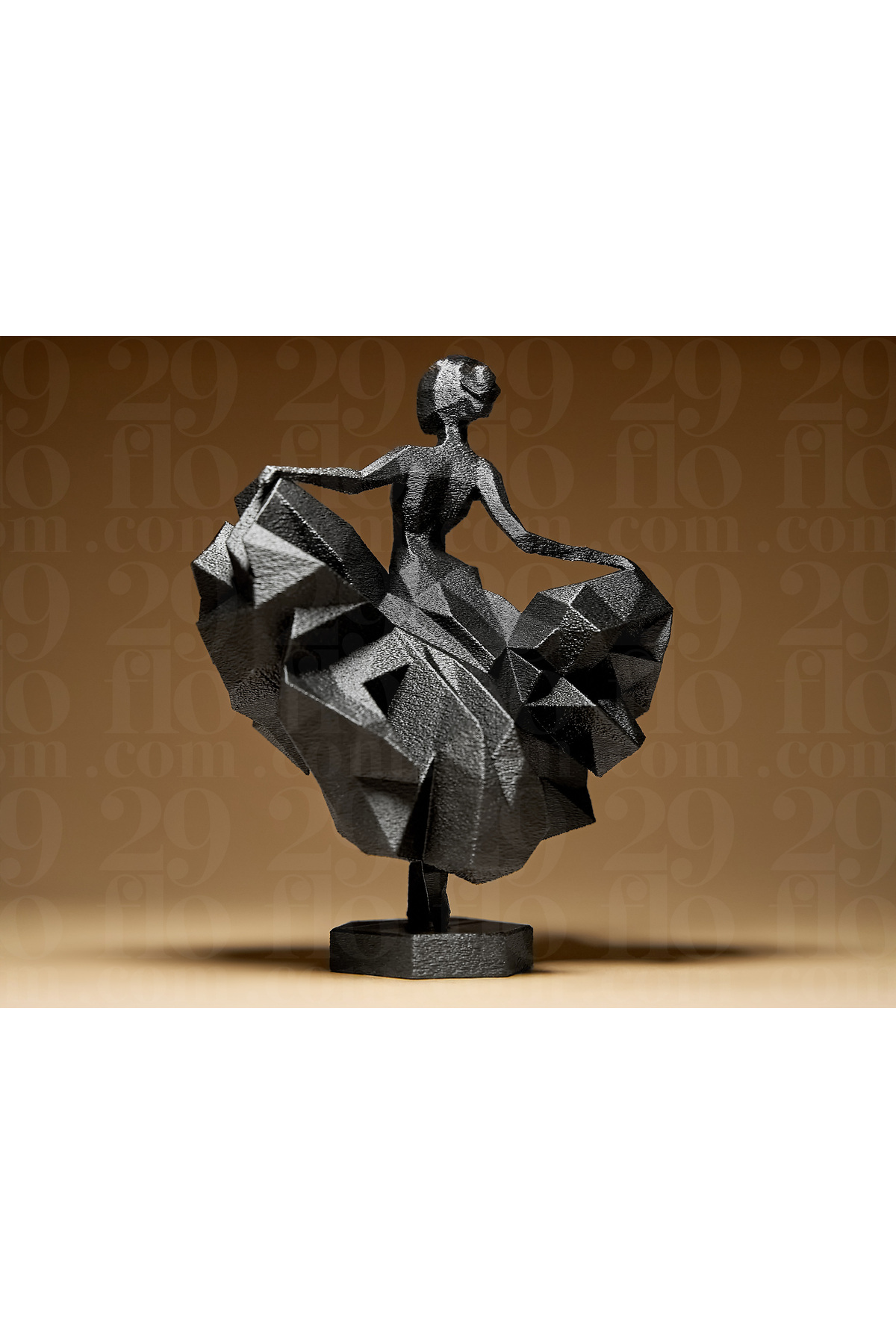Geometrik Balerin Heykeli 15cm | Minimalist Masaüstü Dansçı Figürü & Ev Dekoru