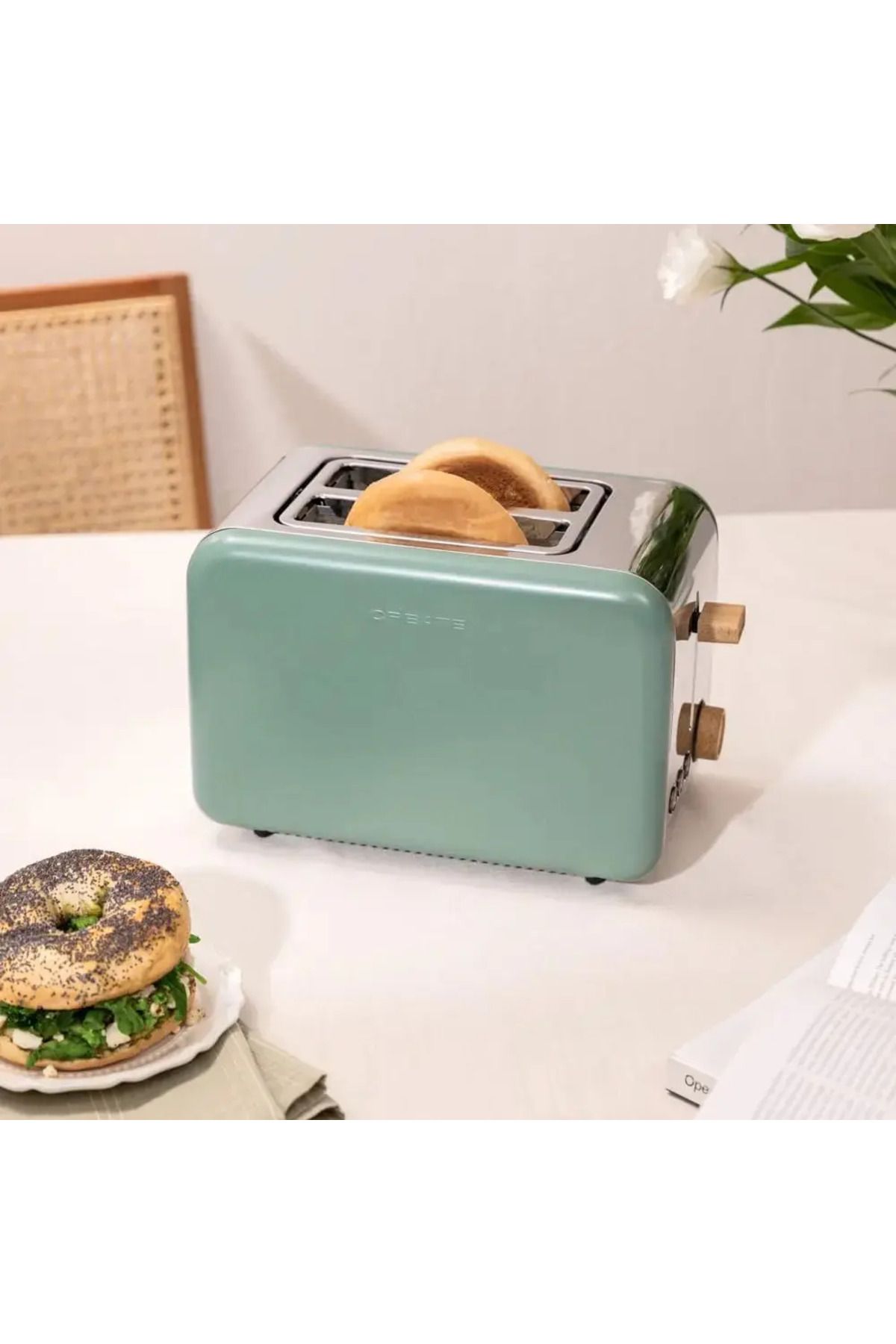 Create-Toaster, CREATE, Retro, 2 slices, sage 2
