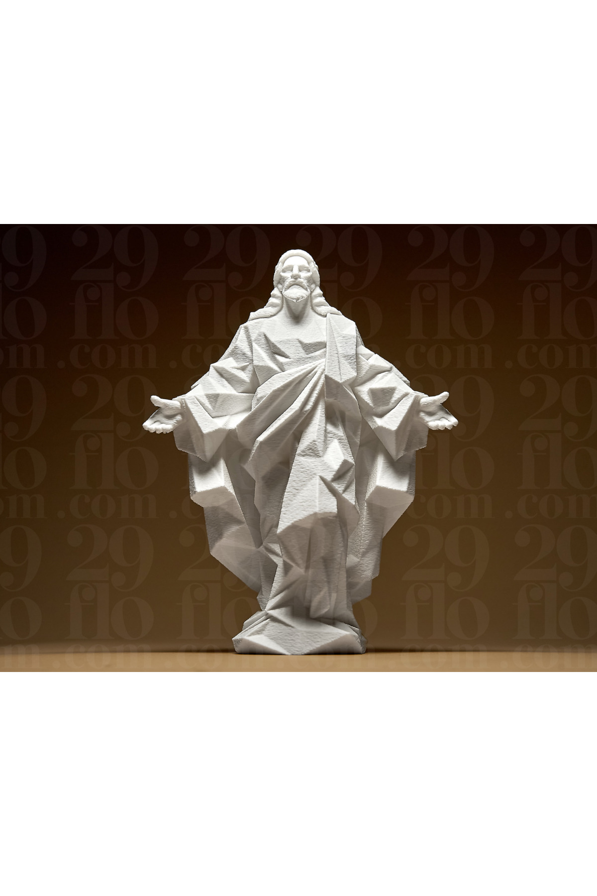 Geometrik İsa Heykeli | Minimalist Dini Dekoratif Figür & Masaüstü Objesi