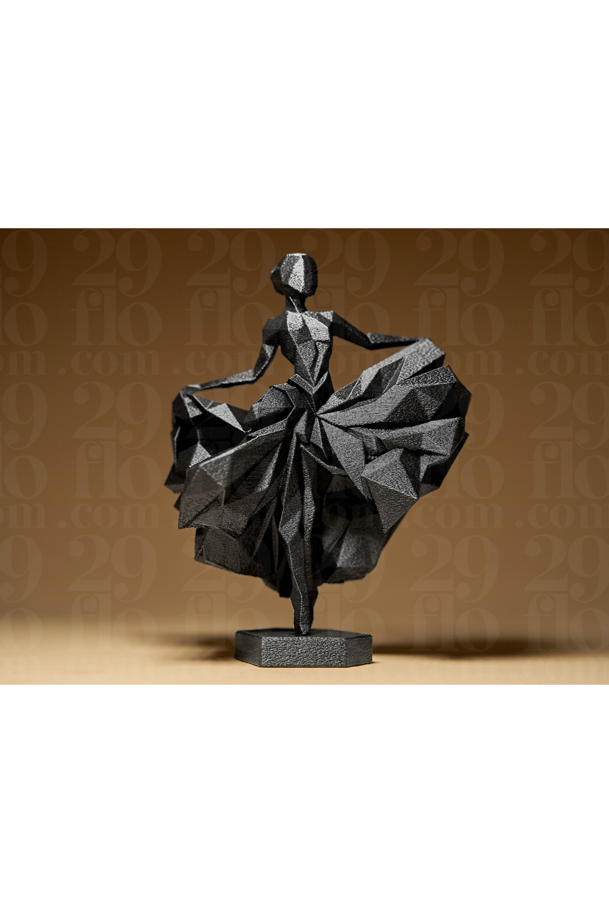 Geometrik Balerin Heykeli 15cm | Minimalist Masaüstü Dansçı Figürü & Ev Dekoru