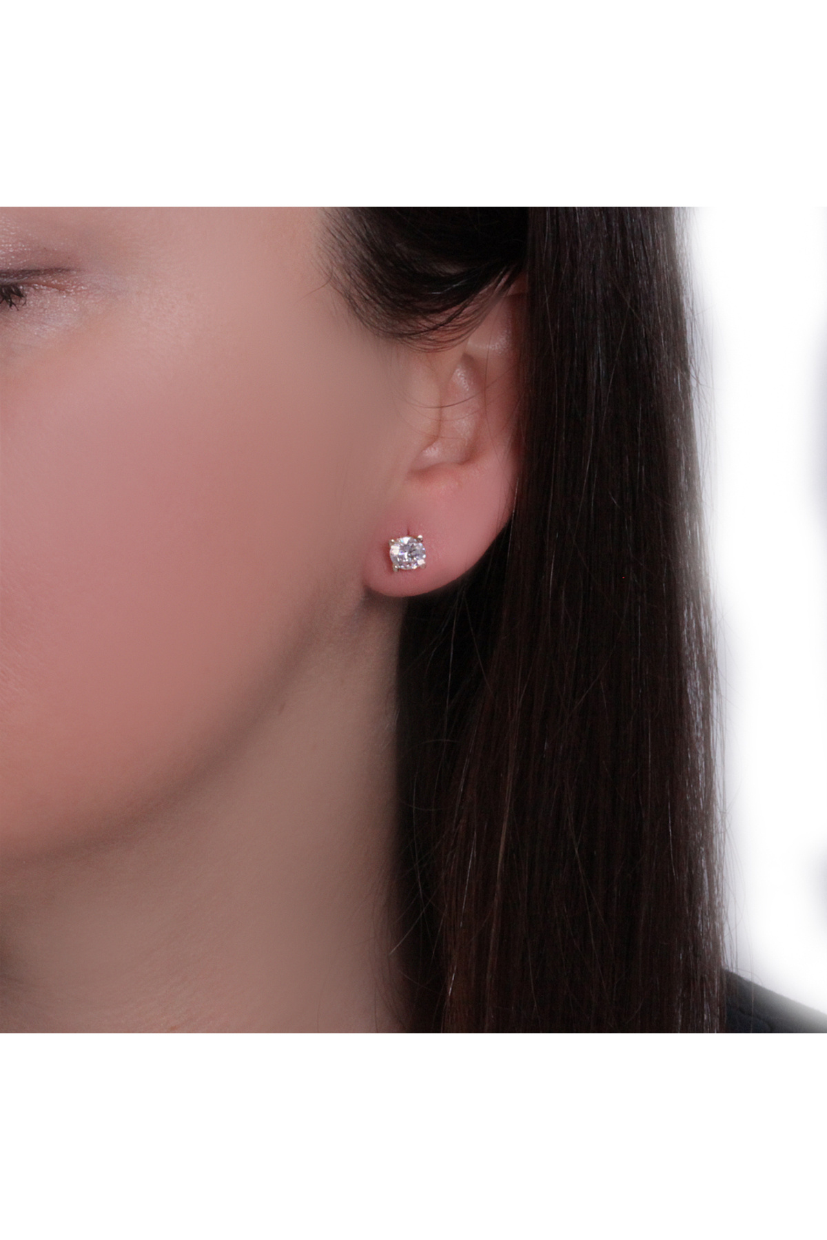 Aslı Gold Altın Tek Taş Küpe (KP0113)