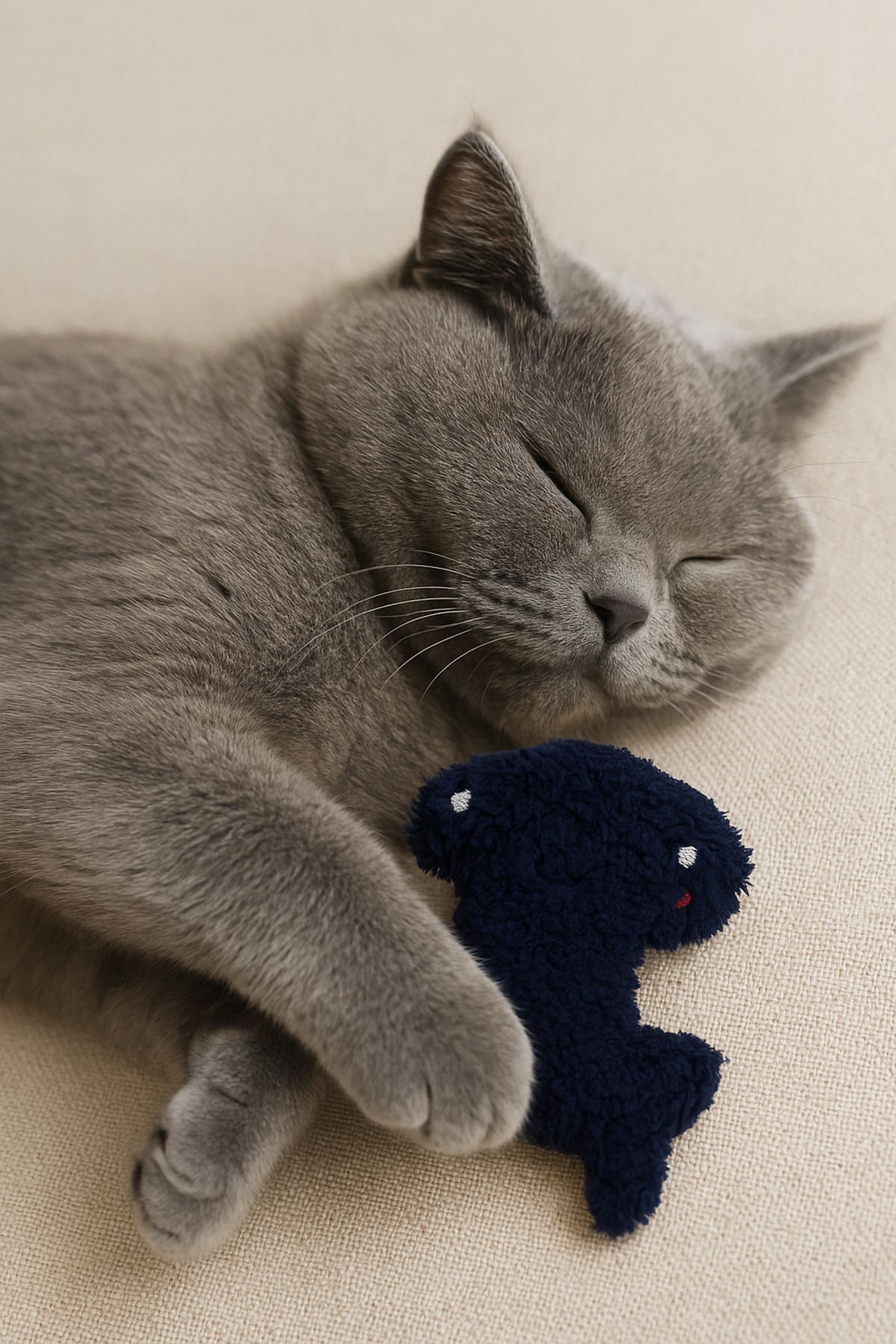Lazy Paws-Cat Toy with Catnip and Bell, Stress Reliever, Relaxing Playmate - Navy Blue Hammer Head 3