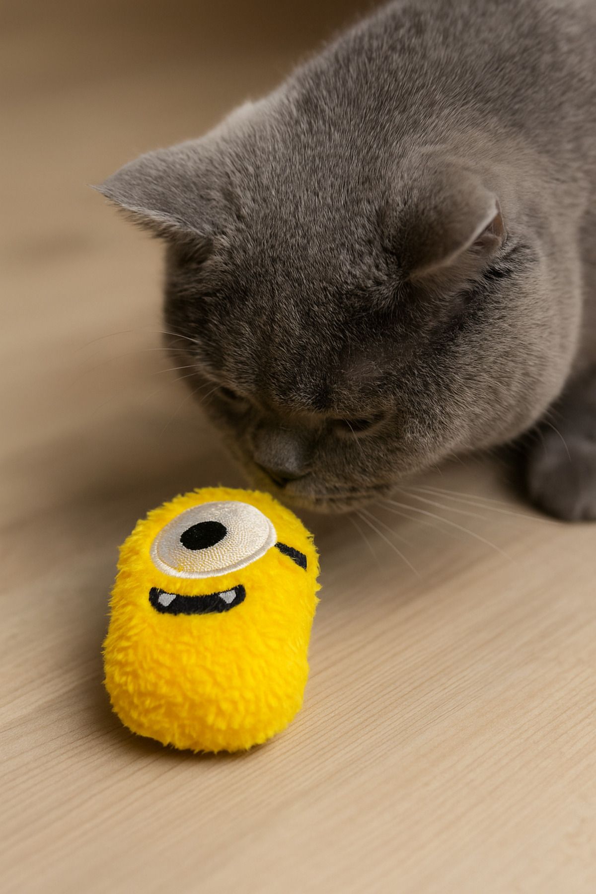 Lazy Paws-Cat Toy Interactive with Catnip and Bell, Stress Reducing, Relaxing Playmate - Yellow Plush 4