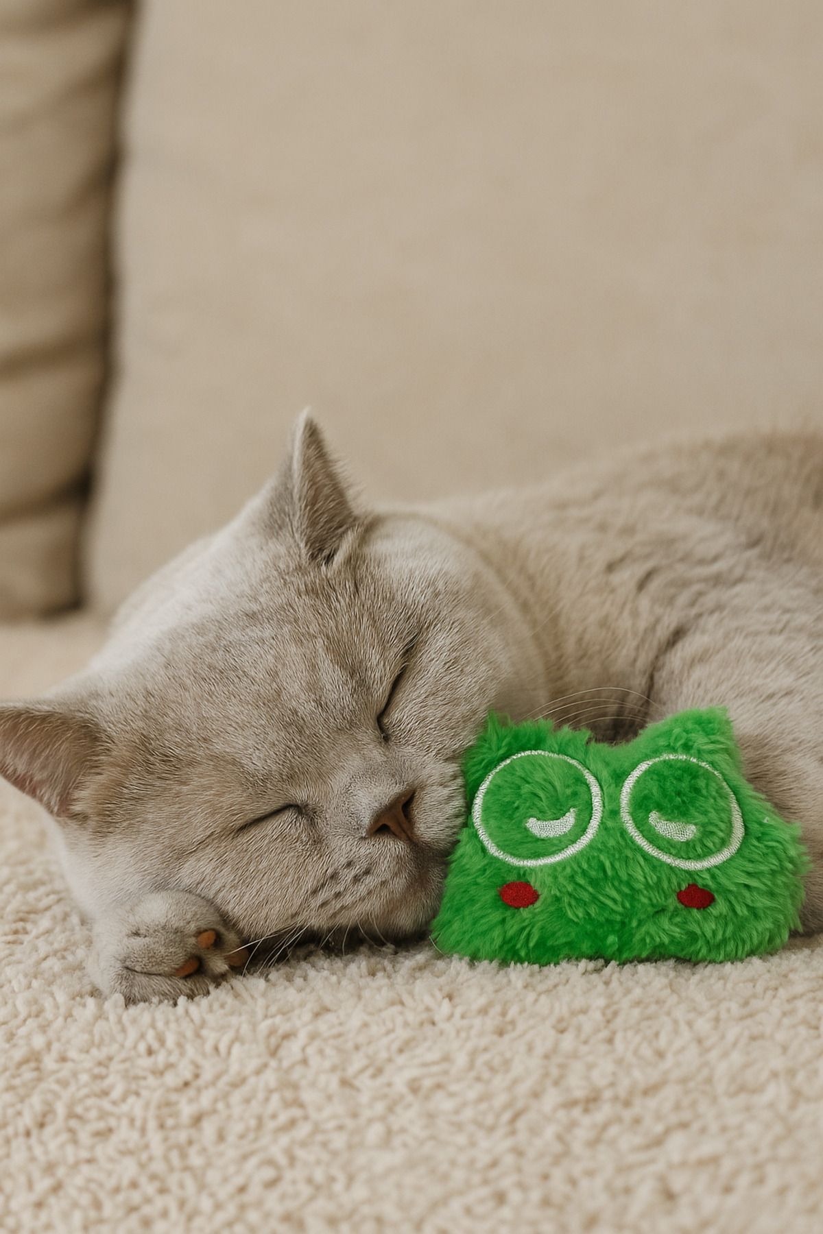 Lazy Paws-Cat Toy Interactive with Catnip and Bell, Stress Reducing, Relaxing Playmate - Wolf 5