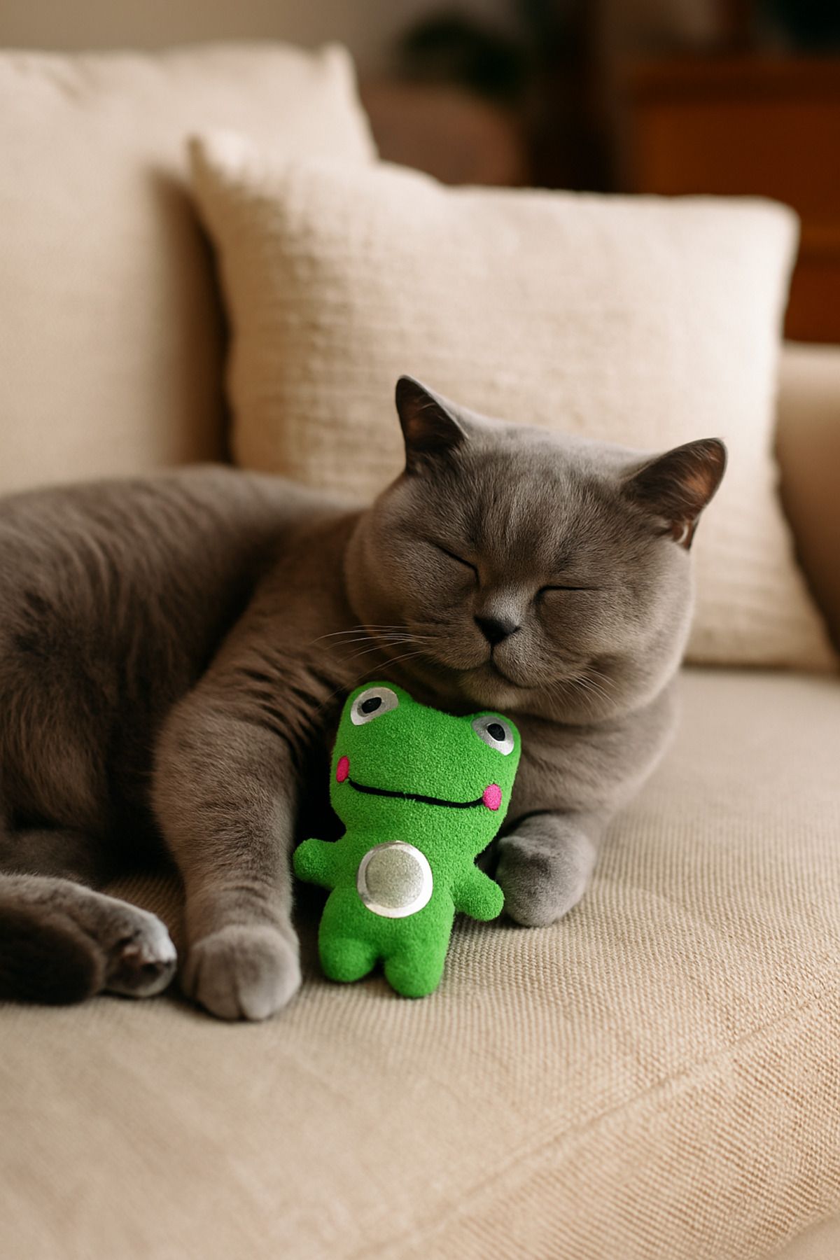 Lazy Paws-Cat Toy Interactive with Catnip and Bell, Stress Reliever, Relaxing Playmate - Plush Strawberry 3