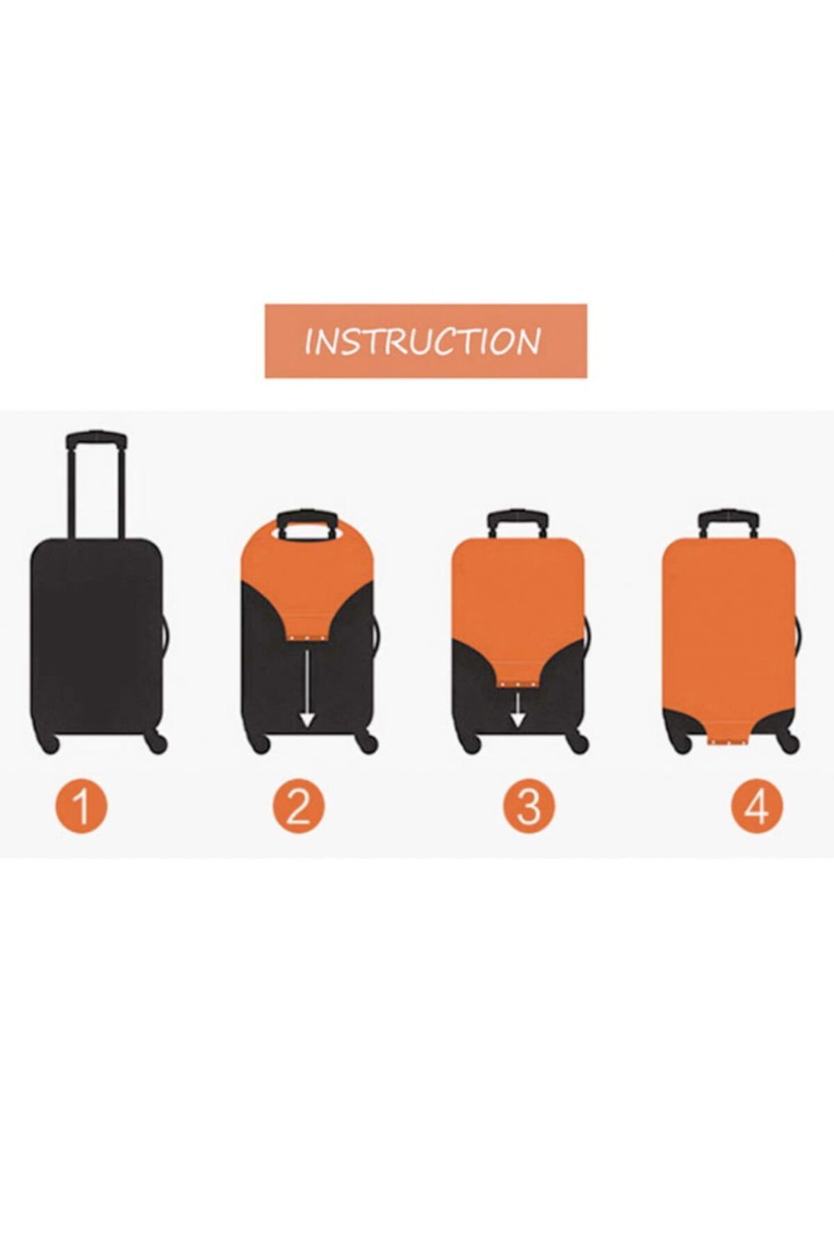 Quasar & Co.-Trolley protective cover, Europe model, elastic, with velcro closure, polyester, size M, orange 6