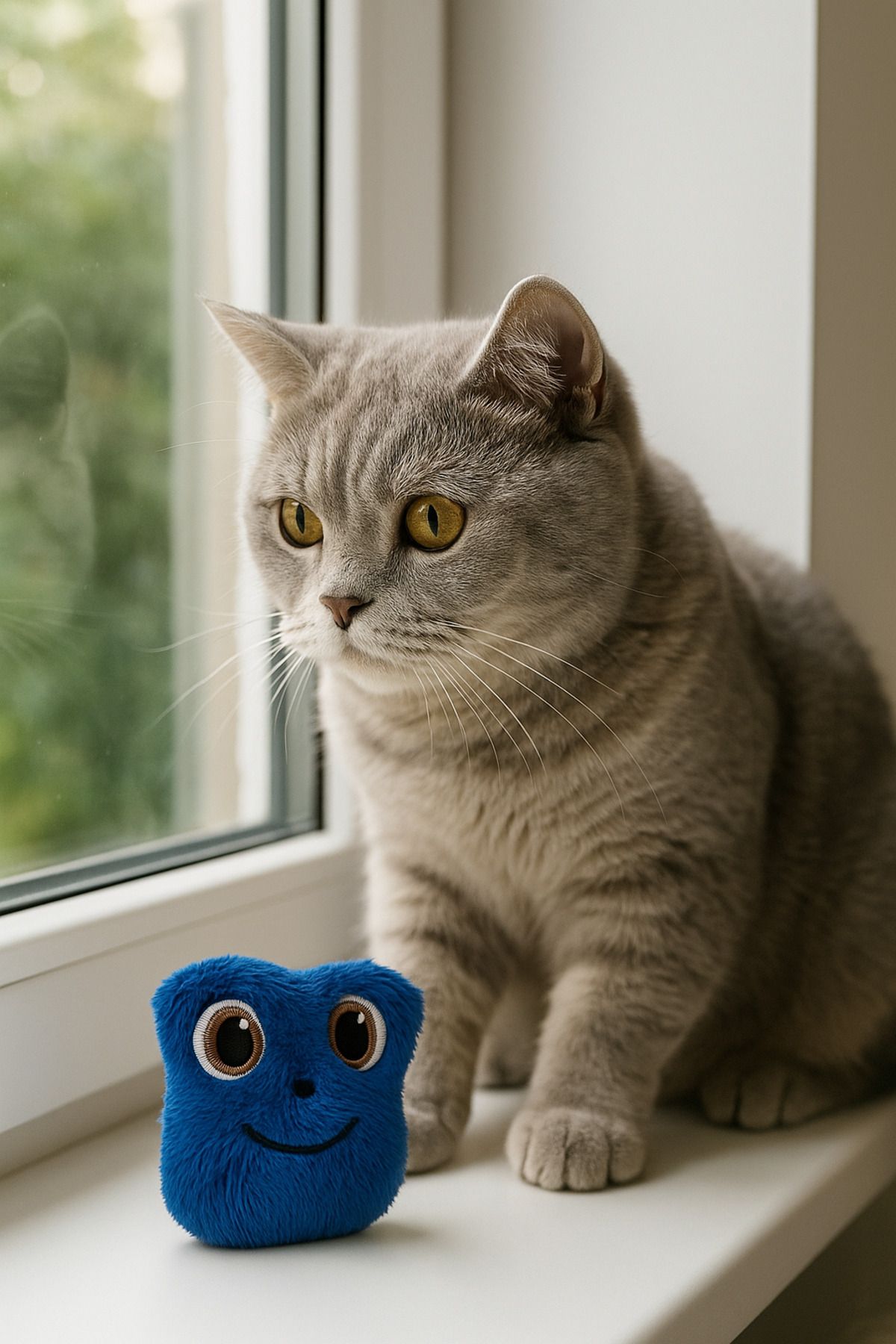 Lazy Paws-Cat Toy Interactive with Catnip and Bell, Stress Reliever, Relaxing Playmate - Plush Frog 3