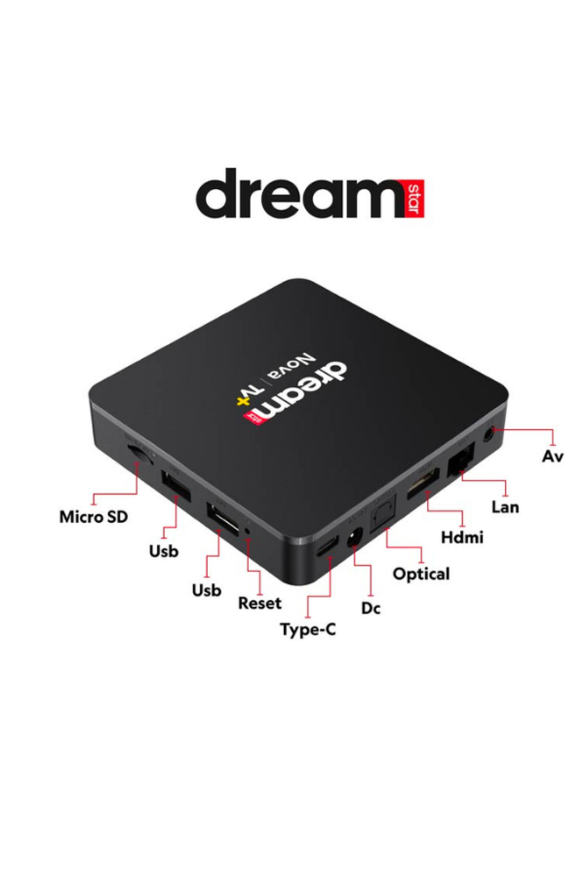 Dreamstar-Nova |   Tvplus 12-Month Gift (4K Licensed Android Tv Box |   Homatics Black with Type-C Tuner 4