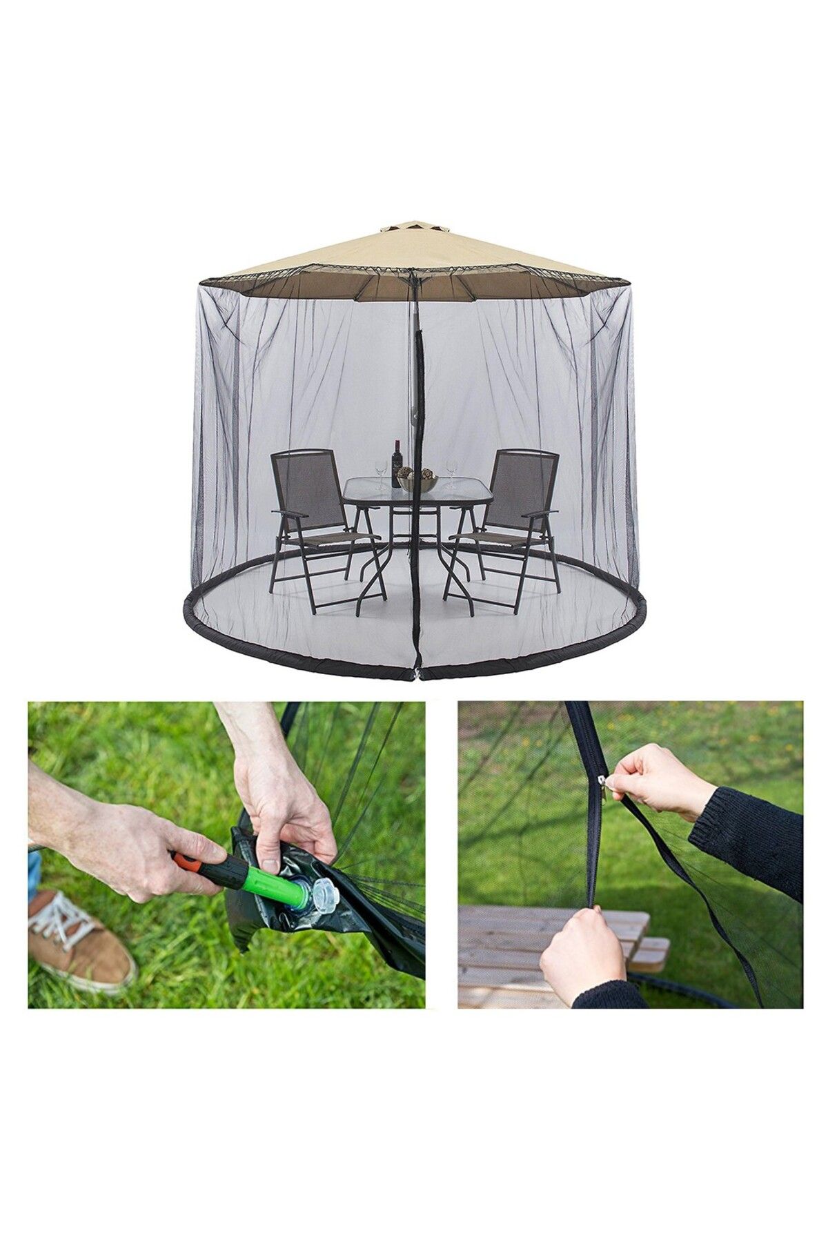 Flippy-anti-mosquito and insect net, height 2.4 m, diameter 3.8 meters, circumference black 5