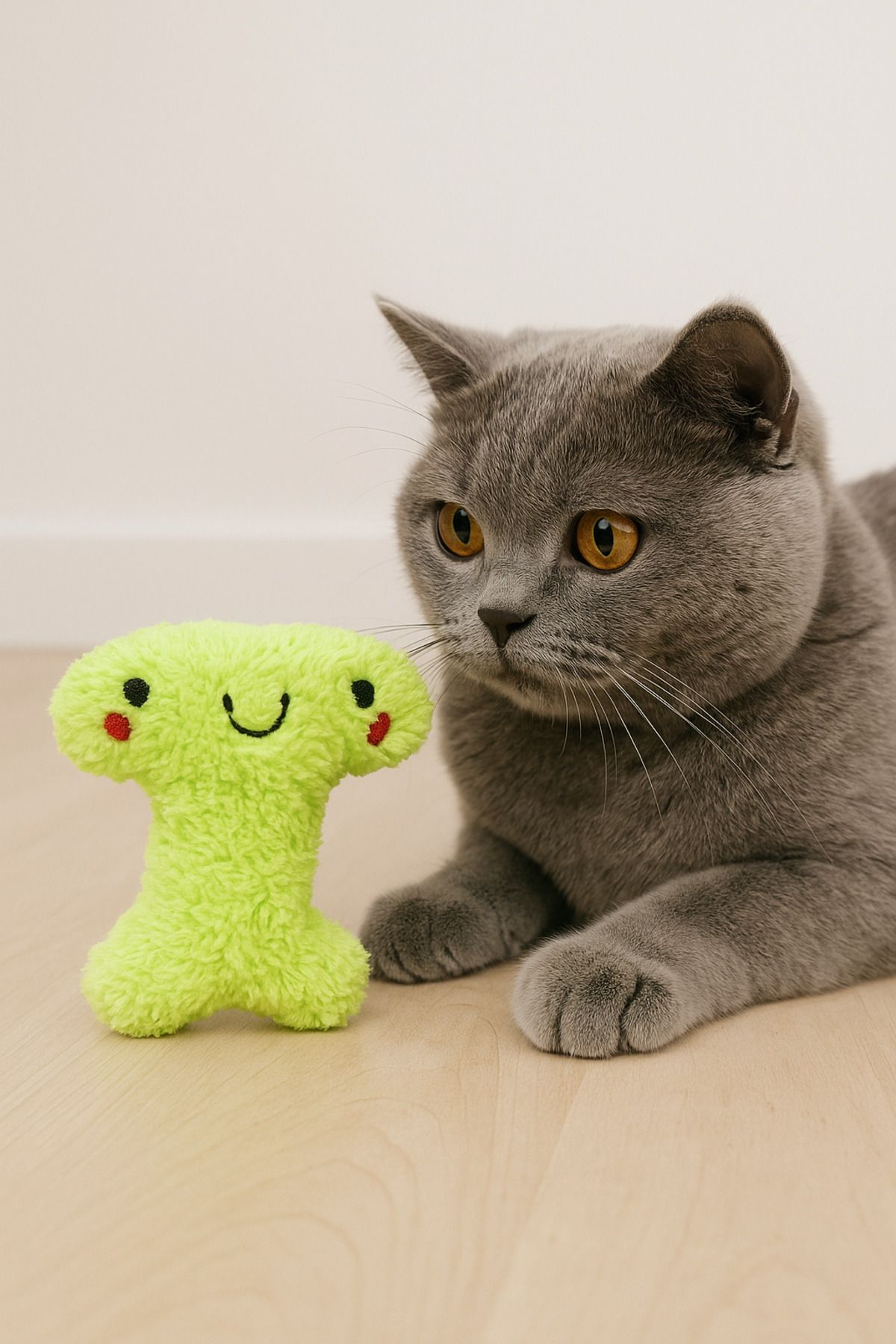 Lazy Paws-Cat Toy with Catnip and Bell, Stress Reliever, Relaxing Playmate - Green Hammer Head 4
