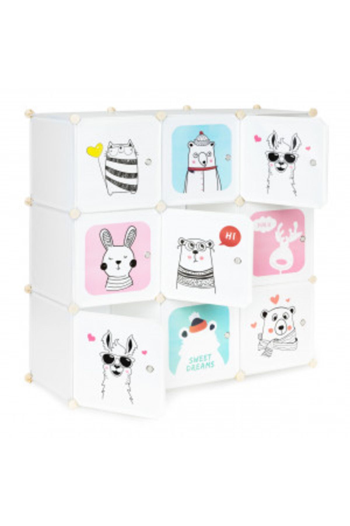 Modern home-Organizator modular pentru garderobă, ModernHome, 9 sertare modulare, polipropilenă, cadru metalic, alb 6