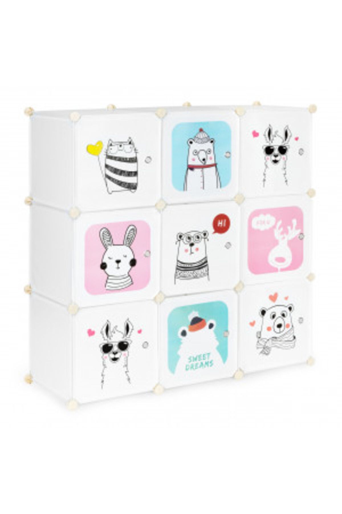 Modern home-Organizator modular pentru garderobă, ModernHome, 9 sertare modulare, polipropilenă, cadru metalic, alb 2