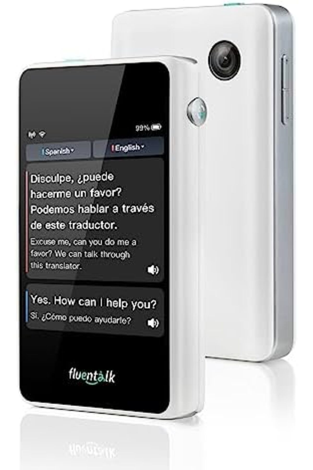 Fluentalk-جهاز الترجمة الفورية Timekettle T1 Mini مع بيانات عالمية لمدة عام واحد (أبيض) 2