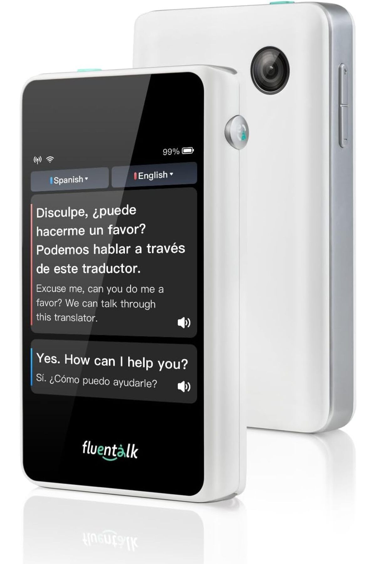 Fluentalk-جهاز الترجمة الفورية Timekettle T1 Mini مع بيانات عالمية لمدة عام واحد (أبيض) 1