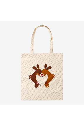 Flying Tiger Copenhagen Kahverengi Köpekli Bez Çanta