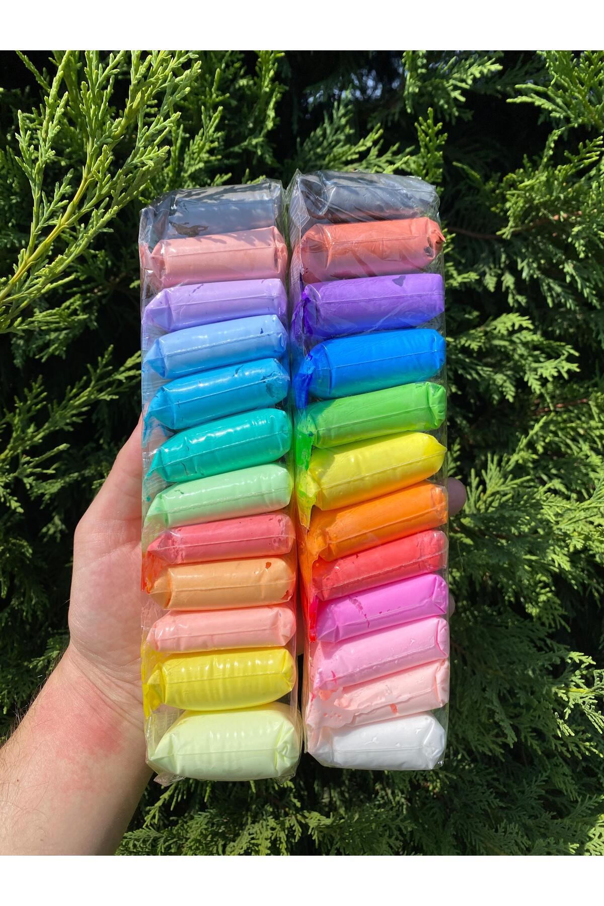 Innovate Store Havayla Kuruyan Yumuşak Modelleme Kili Hava ile Kuruyan Kil 24lü(Ebeşuarlı) Soft ve Ana Renk
