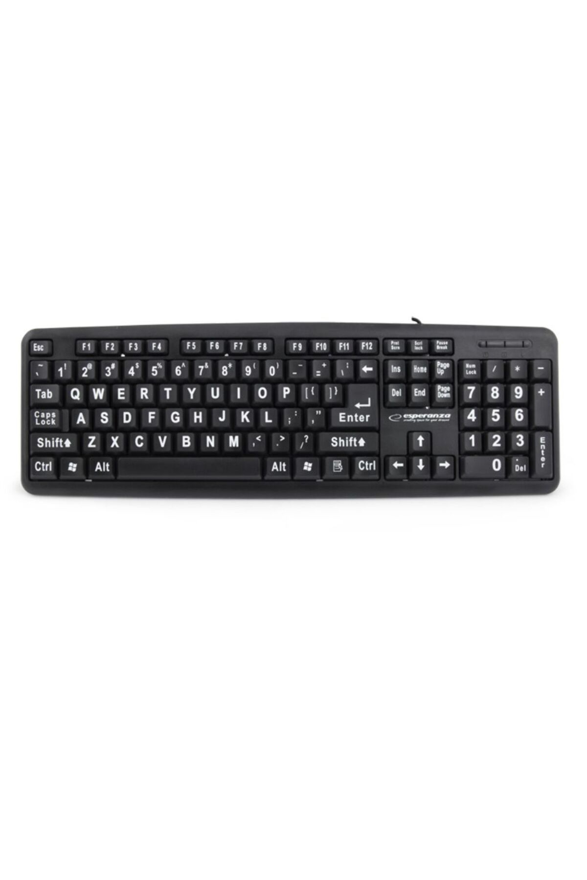 Bibilel-Standard Keyboard with Large Letters and Symbols, USB Interface, 1.45 m, Black, TCL-BBL4527 4