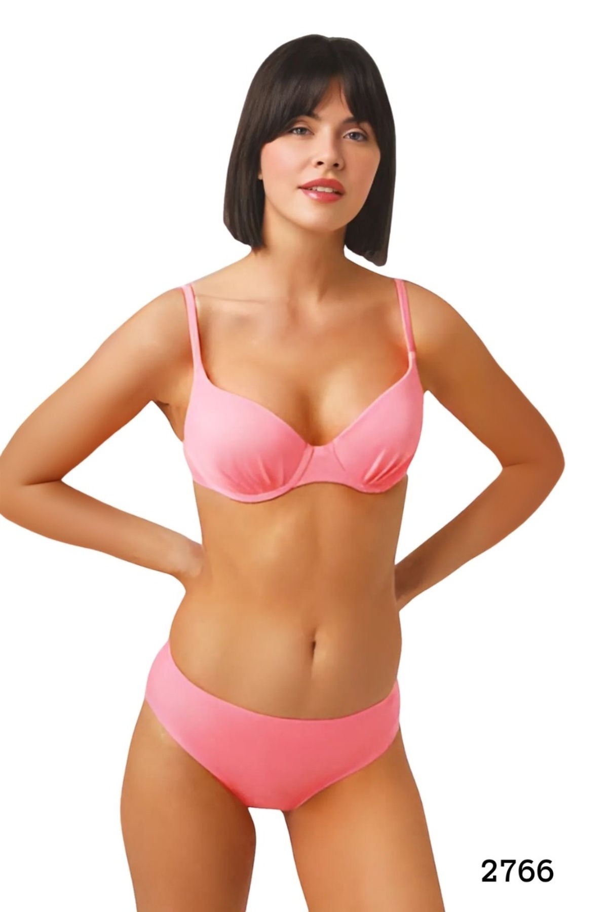 melya lıngerıe Destekli Askılı Pembe Bikini Takım