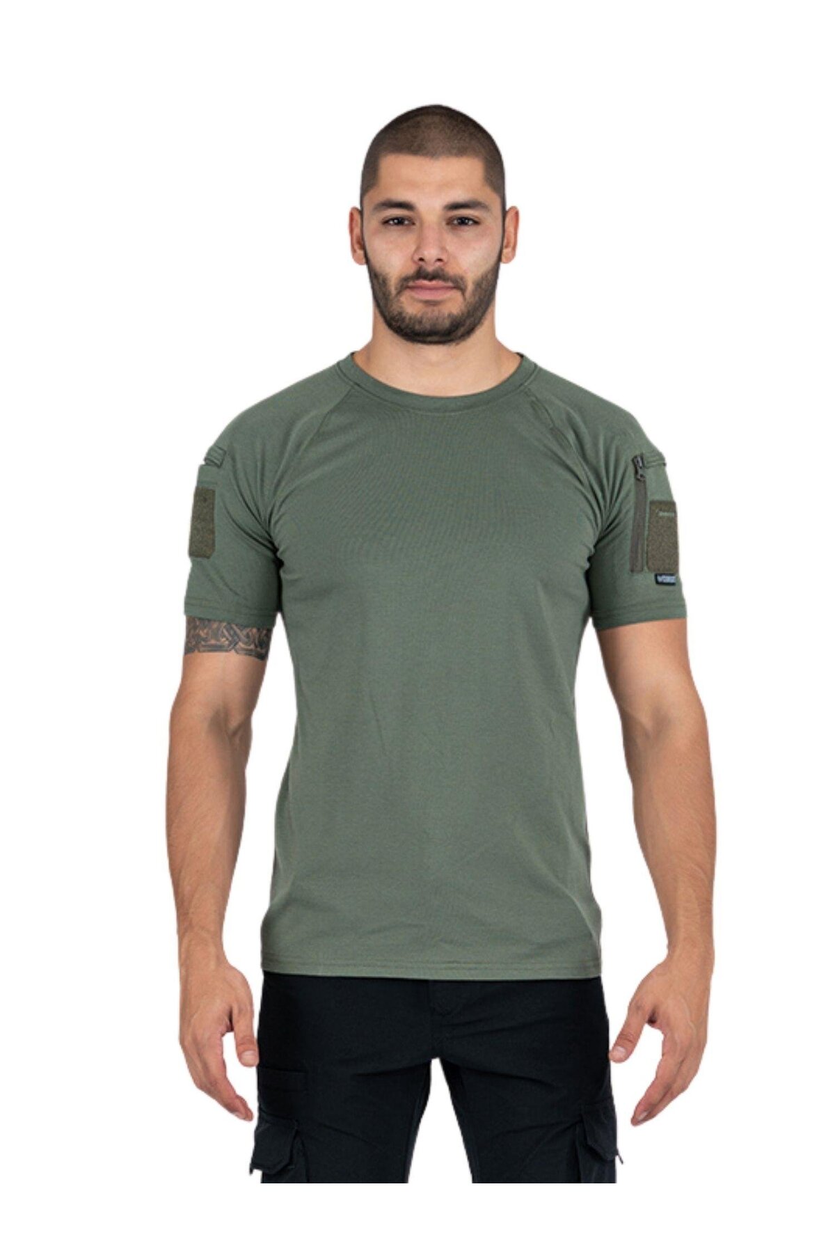 Wolff Combat Tactical taktik yuvarlak bisiklet yaka pamuklu nefes alan outdoor T-shirt- 801 görsel 2