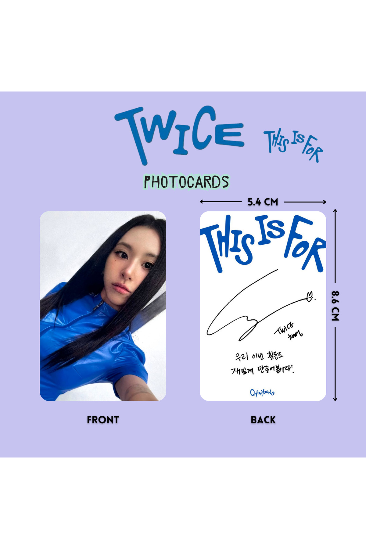 Kpop Dünyasi TWICE Chaeyoung '' This is For '' Photocards Set