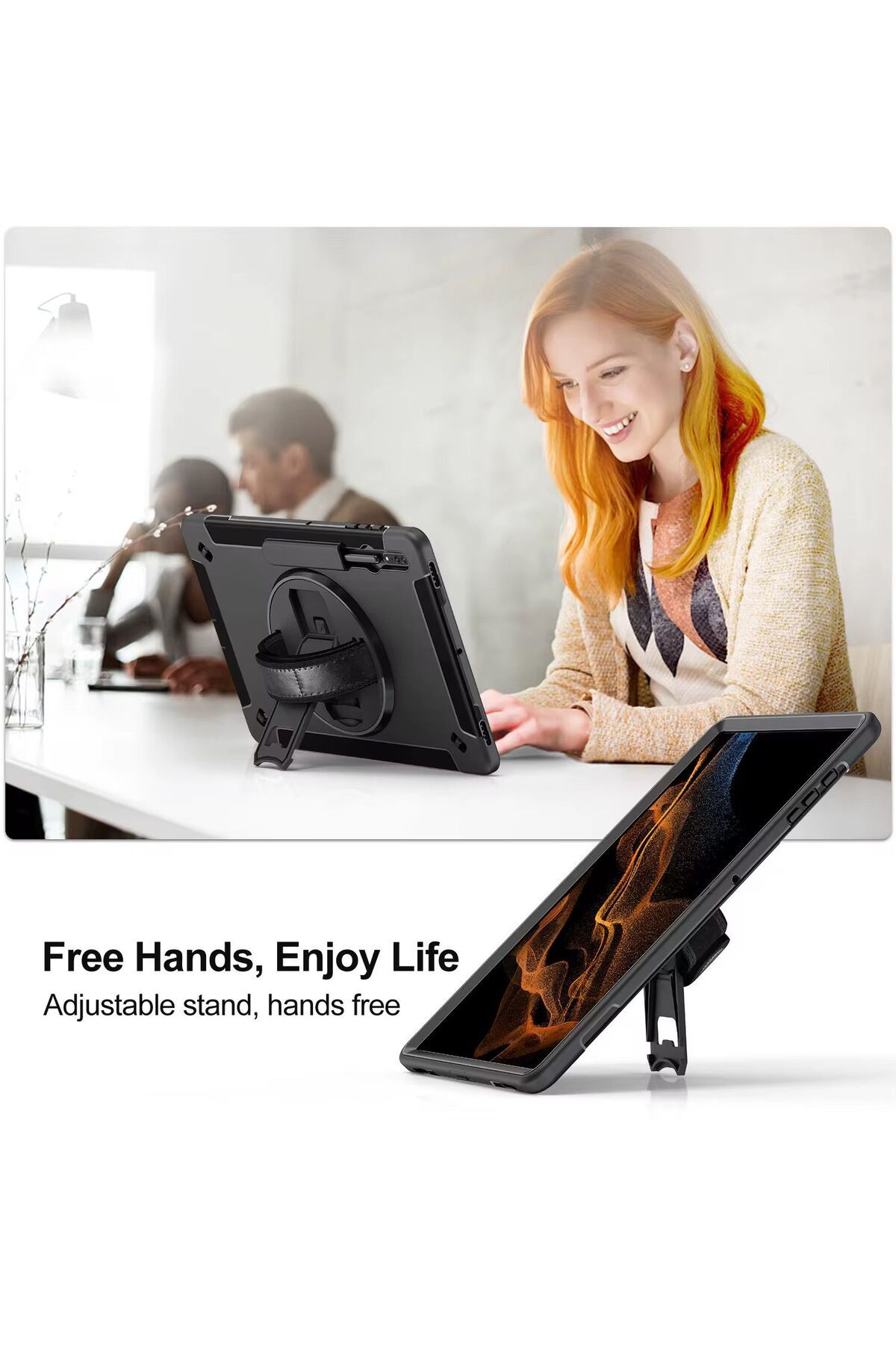 Cat - Cot-غطاء حماية كات كوت 360 درجة مع حزام كتف لجهاز سامسونج جالاكسي تاب S7 FE 7
