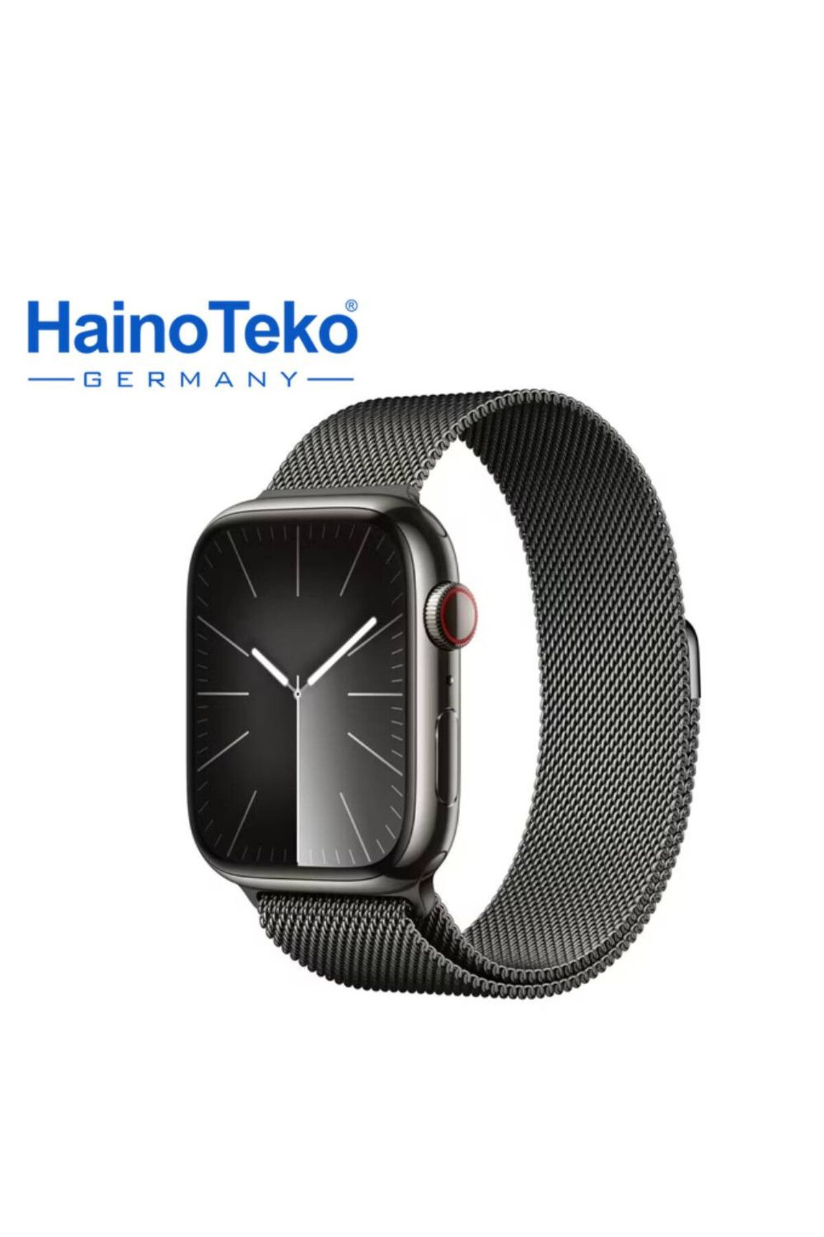 HAINOTEKO-Haino Teko Series 10 Jet Black Smart Watch With Large Screen AMOLED Display 3 Pair Straps 1