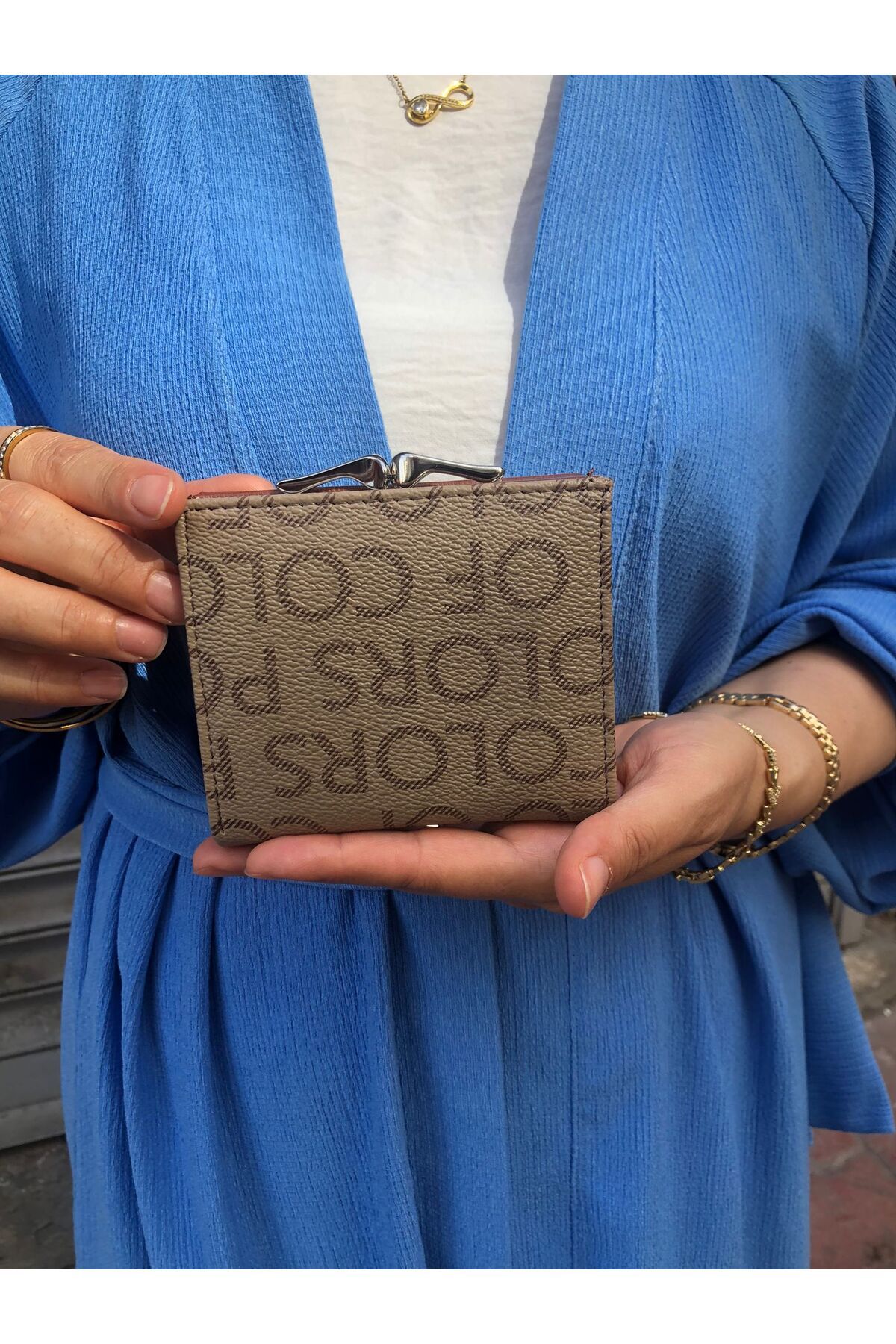H&D COLLECTİON-Very Stylish Lock Detailed Small Size Wallet with Coin Compartment 8056 4