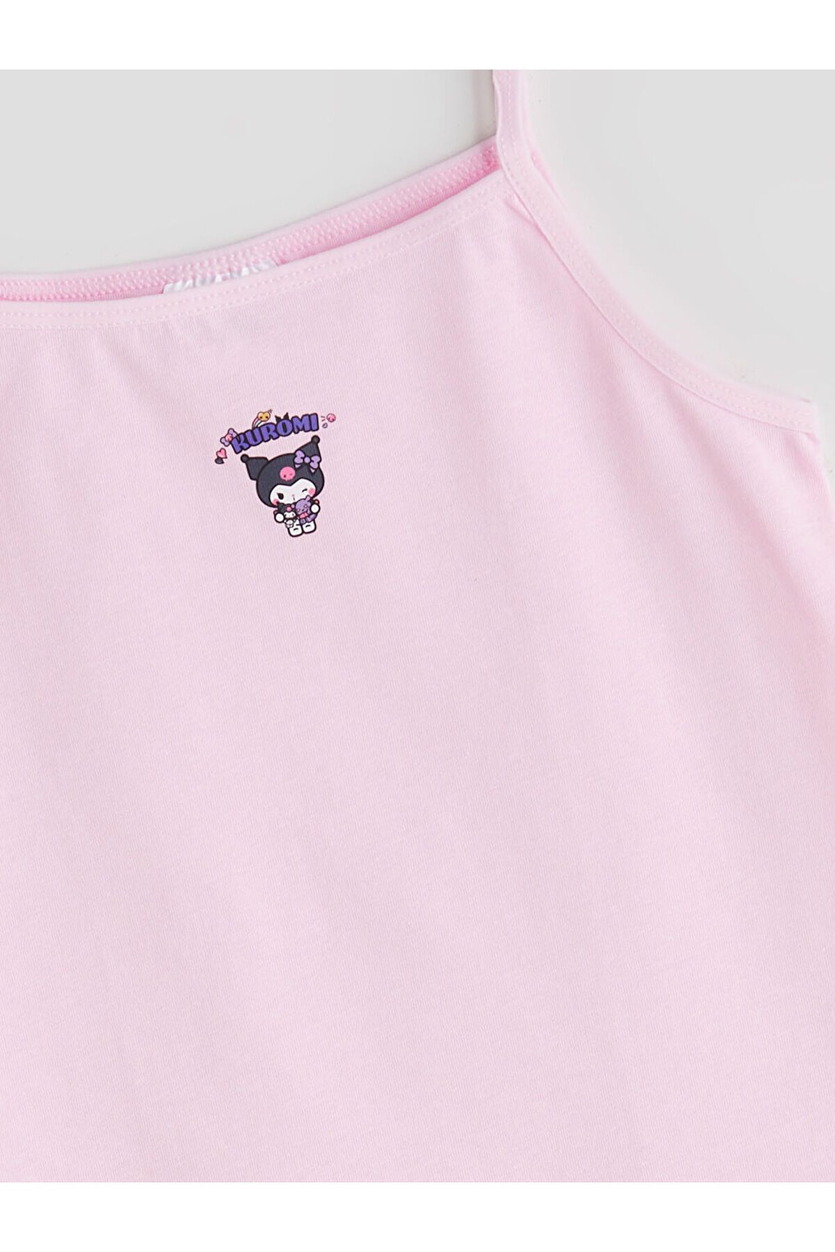 LC Waikiki-Sparkling Selections from Shining Store |   Pink Square Collar Kuromi Printed Girl's Undershirt Set of 2 6